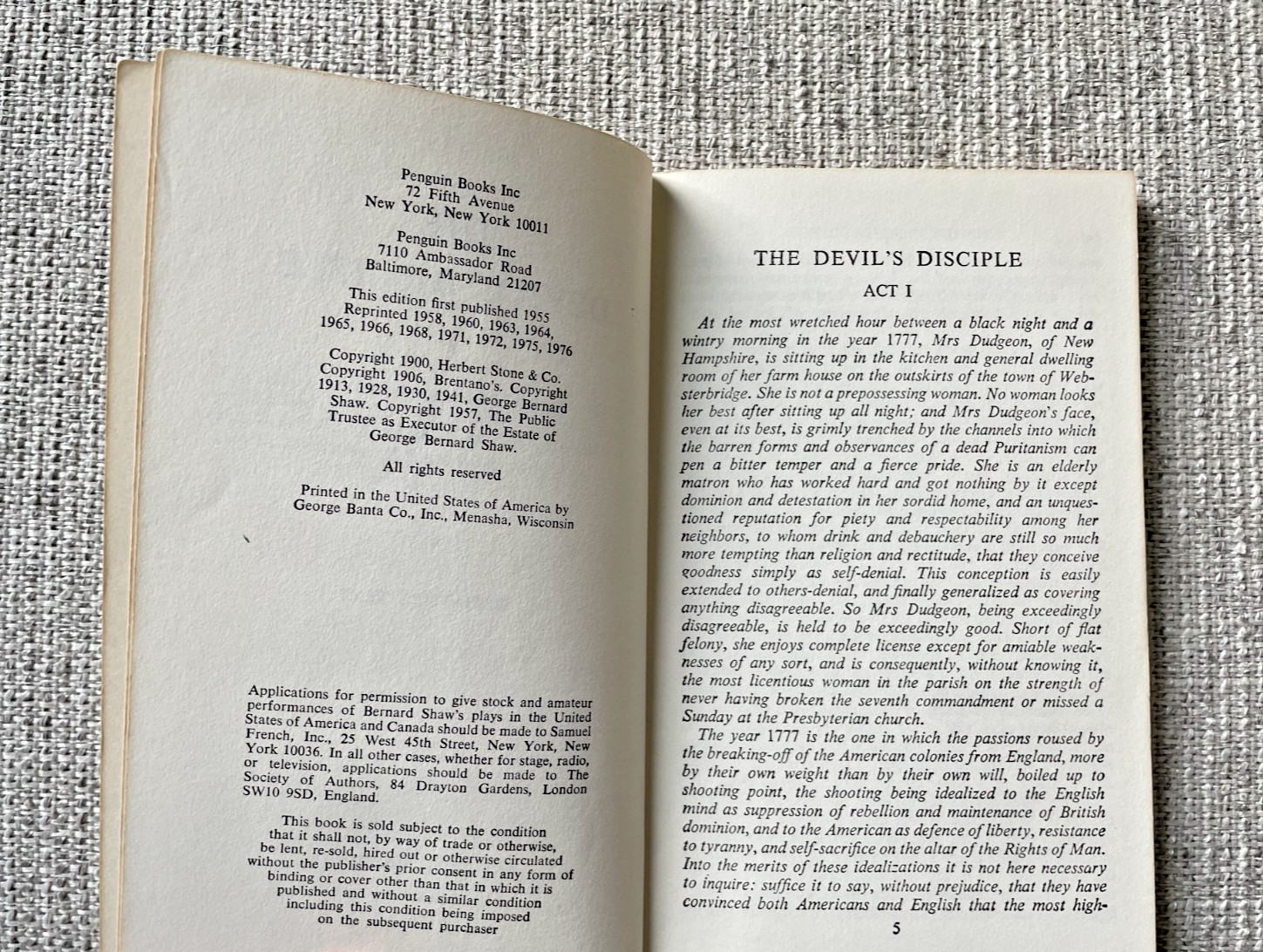The Devil’s Disciple by Bernard Shaw 1976 Paperback Good Condition Ships Free