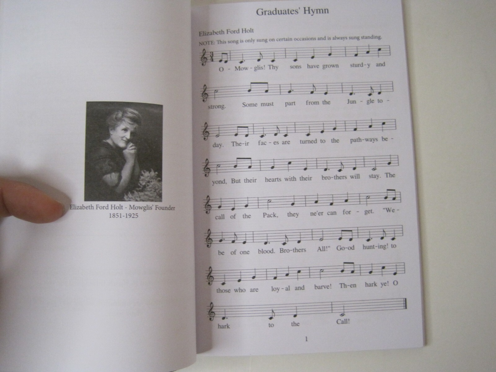 MOWGLIS School of the Open Songbook 2018 – Paperback – 68 Pages – 5 3/8 x 8 3/8