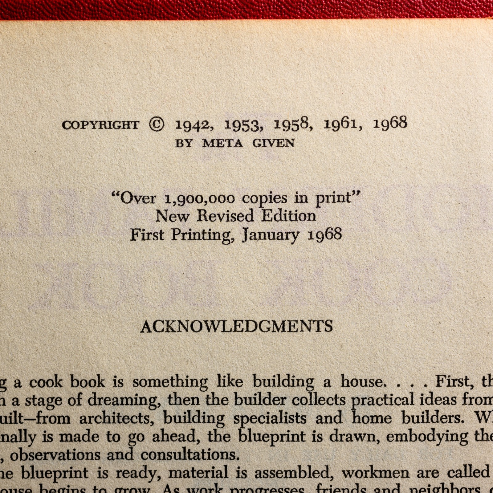 VTG 1968 The Modern Family Cook Book by Meta Given HC Mid-Century Menu Planning