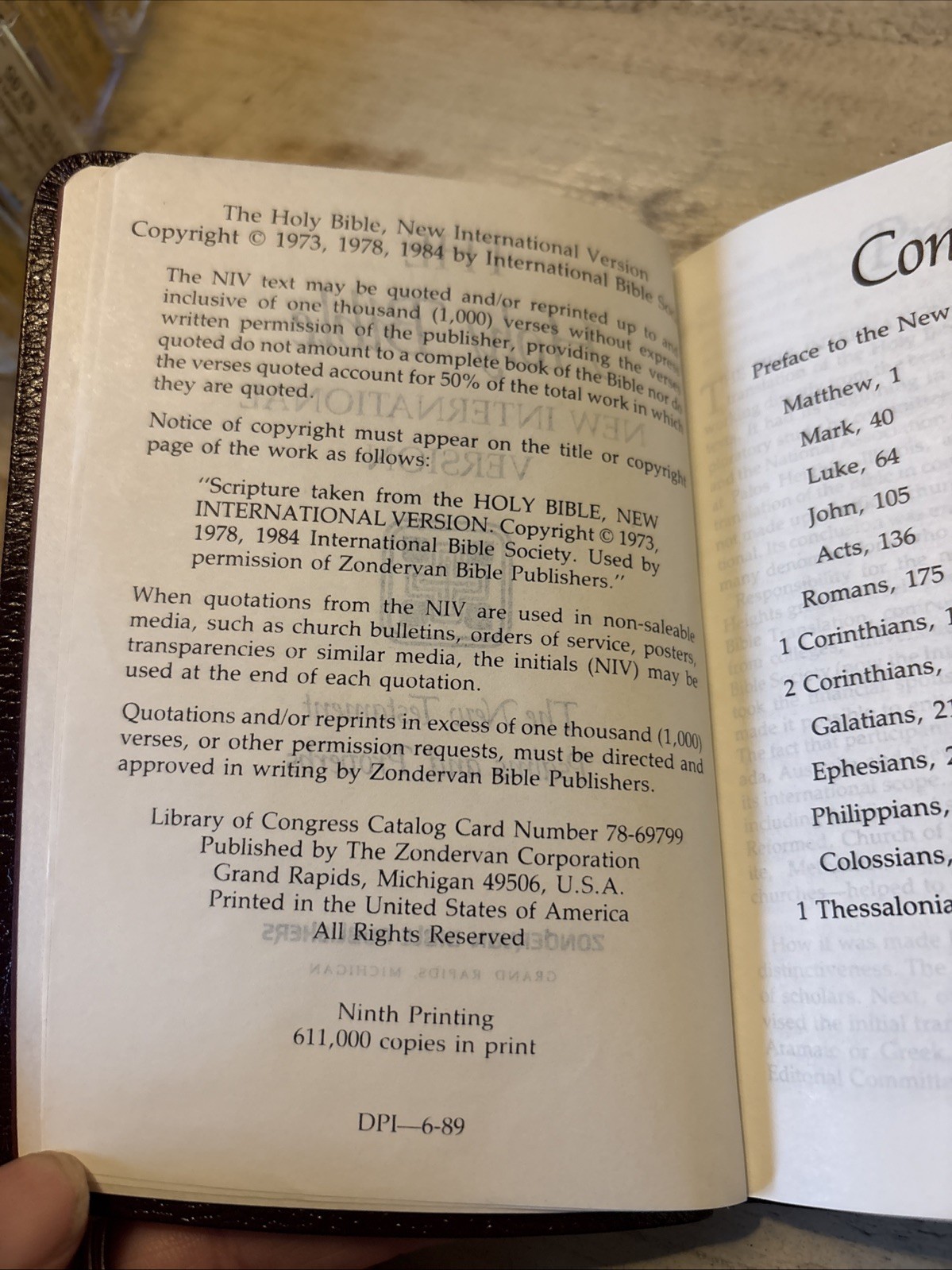 NIV Pocket Thin New Testament with Psalms & Proverbs 1984 Bonded Leather
