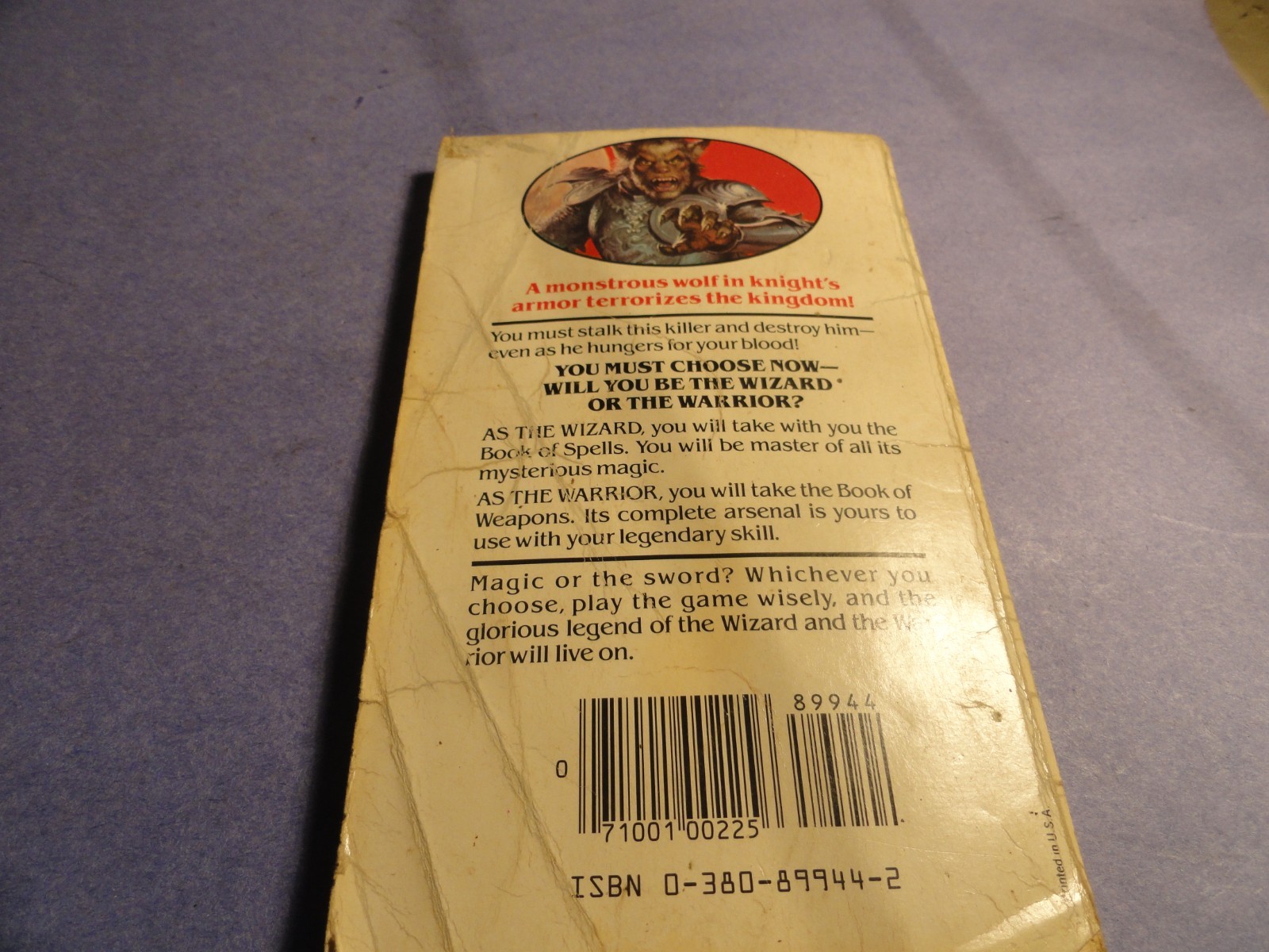 Wizards Warriors & You #7:Challenge of the Wolf Knight-pbk-1985-Avon-1st print