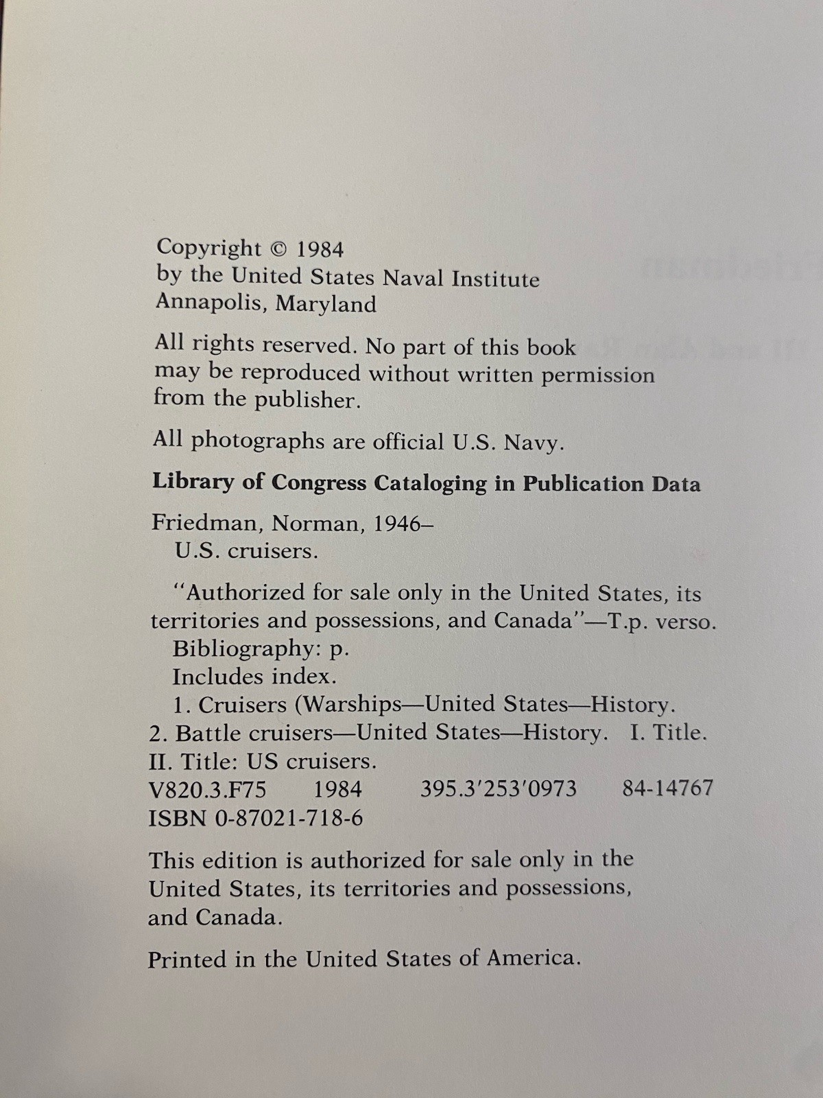 U. S. Cruisers Illustrated Design History Norman Friedman Naval Institute Press