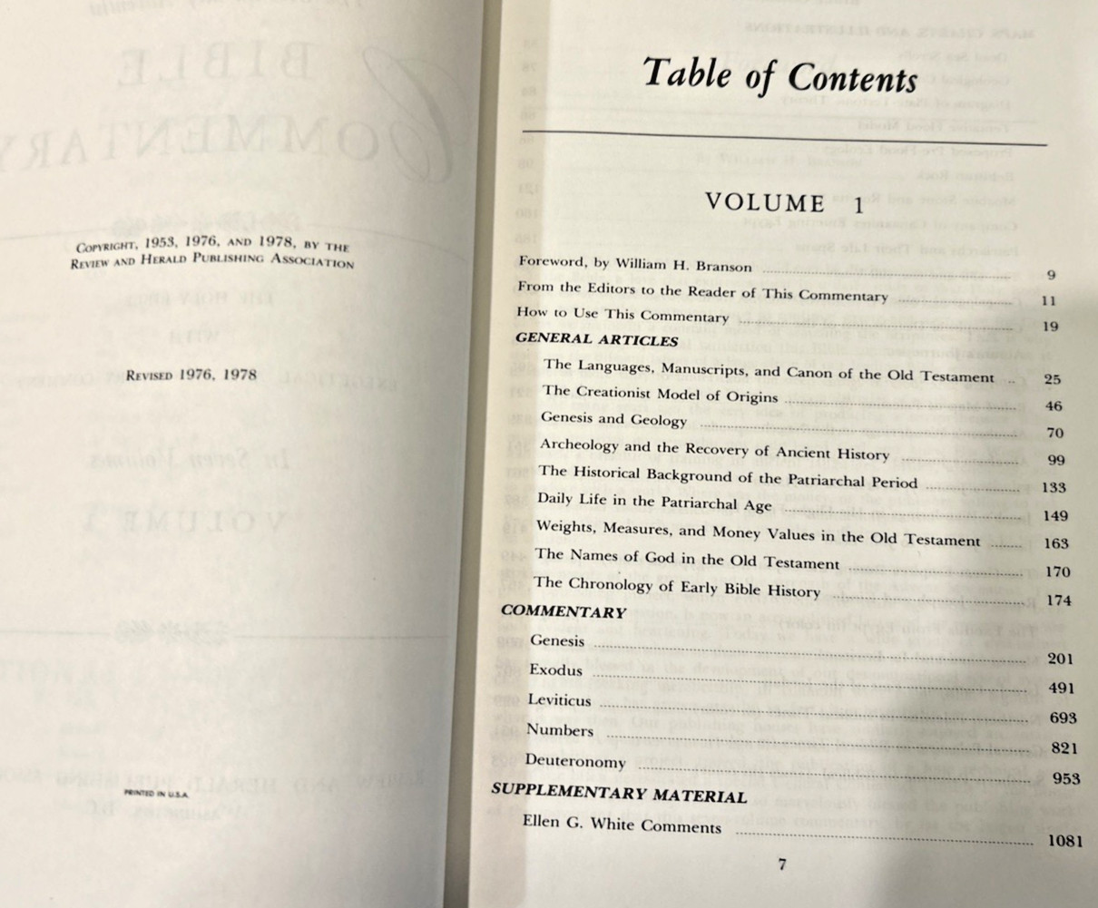 1953 Seventh-day Adventist Bible Commentary 11 Vol. including E G White comments