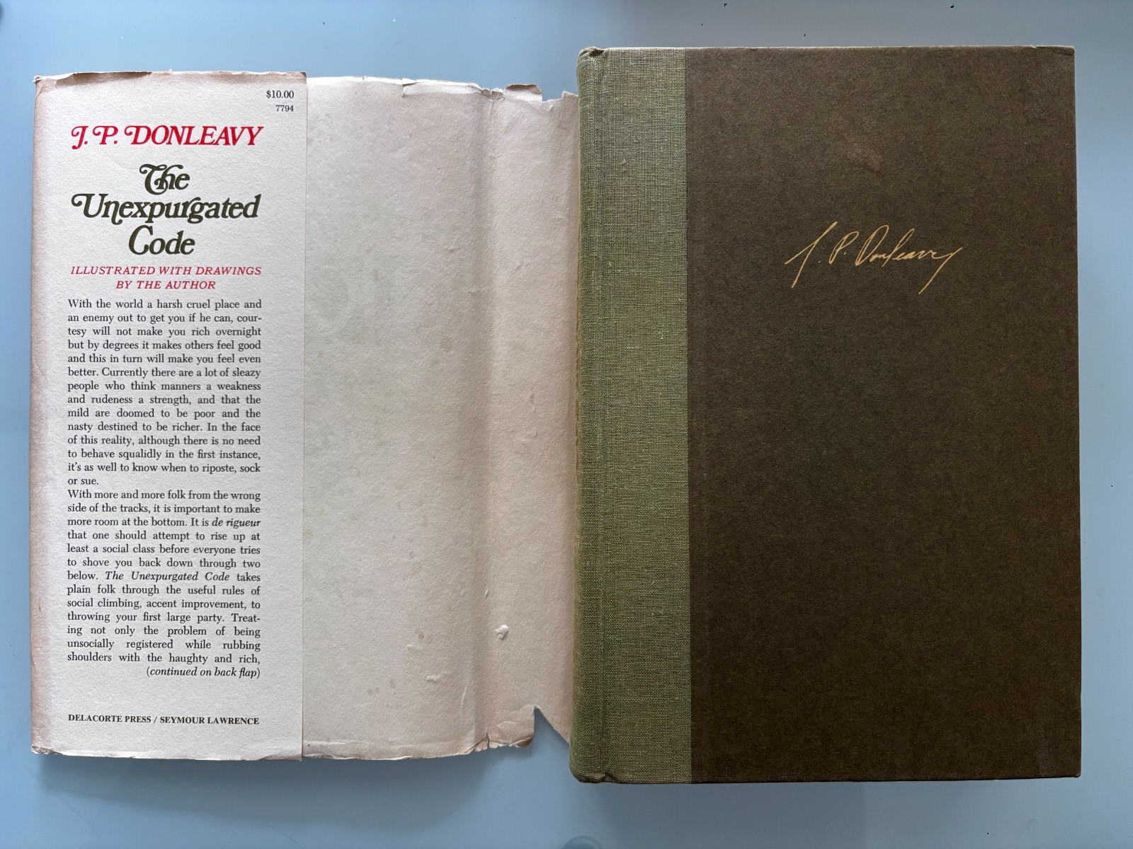 JP Donleavy The Unexpurgated Code 1975 1st Edition & Printing Hard Cover G/VG