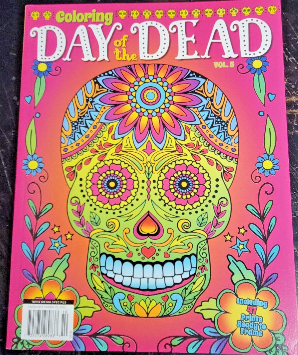 DAY OF THE DEAD Vol 5 Adult Coloring Book With 47 Prints Ready To Frame