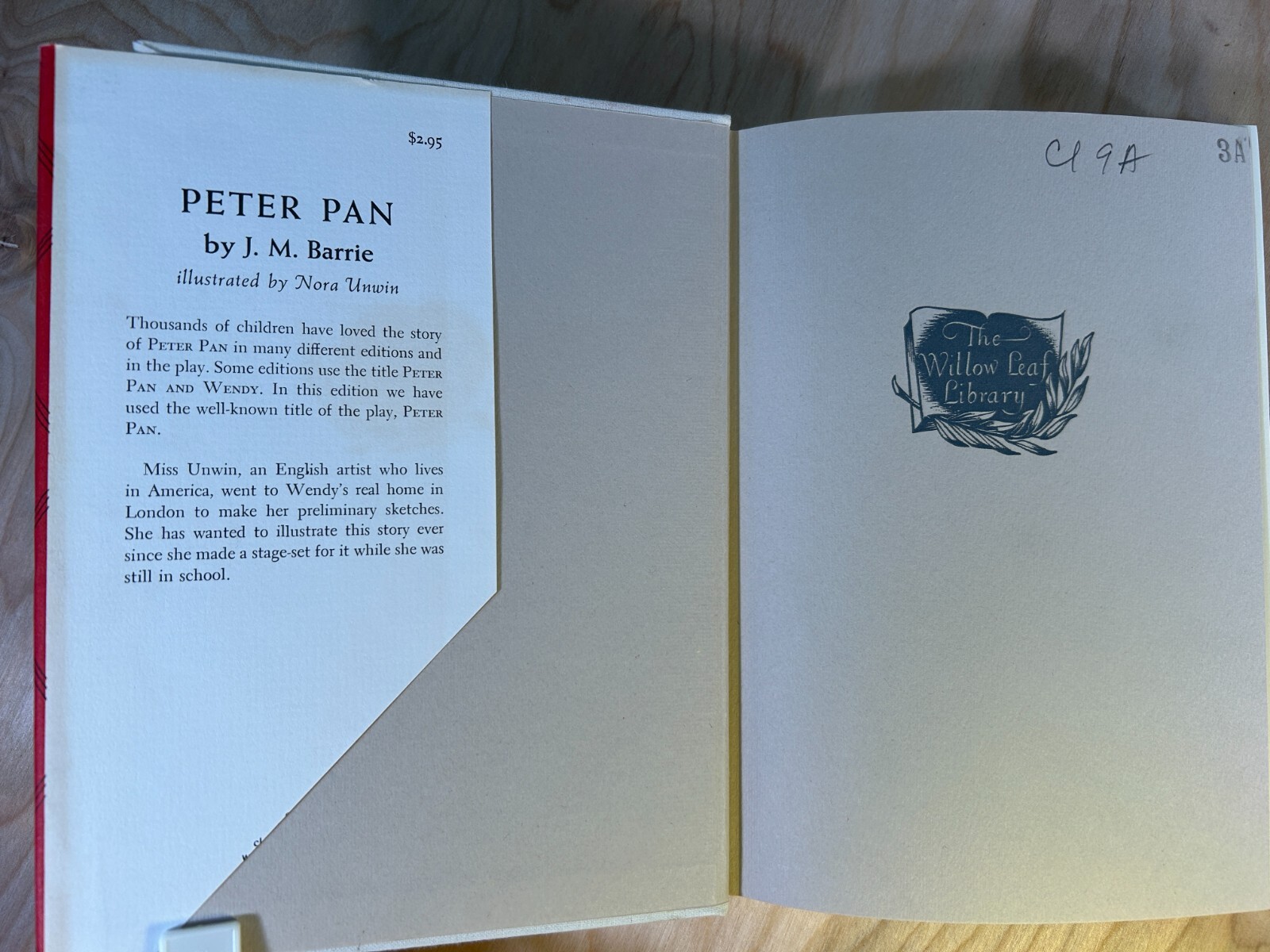 Peter Pan by J.M. Barrie, illustrated By Nora Unwin (1966, Willow Leaf Library)