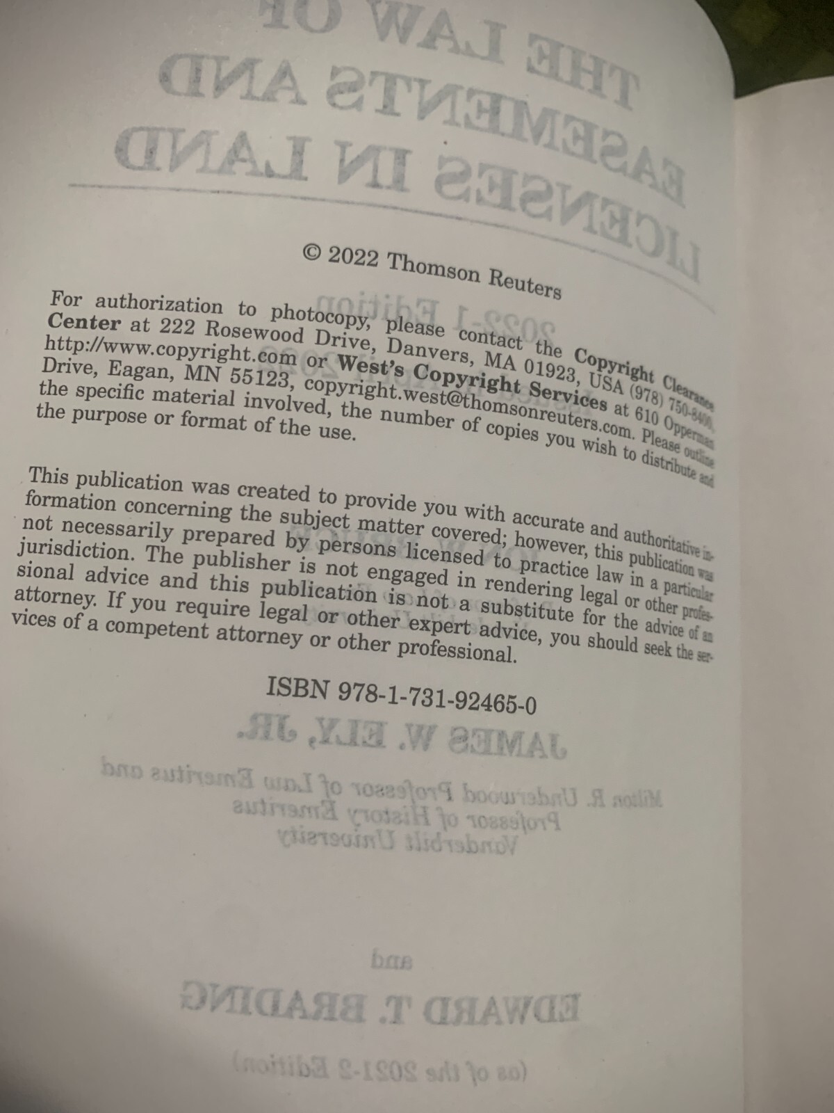 2022-1 Edition The Law of Easements and Licenses in Land
