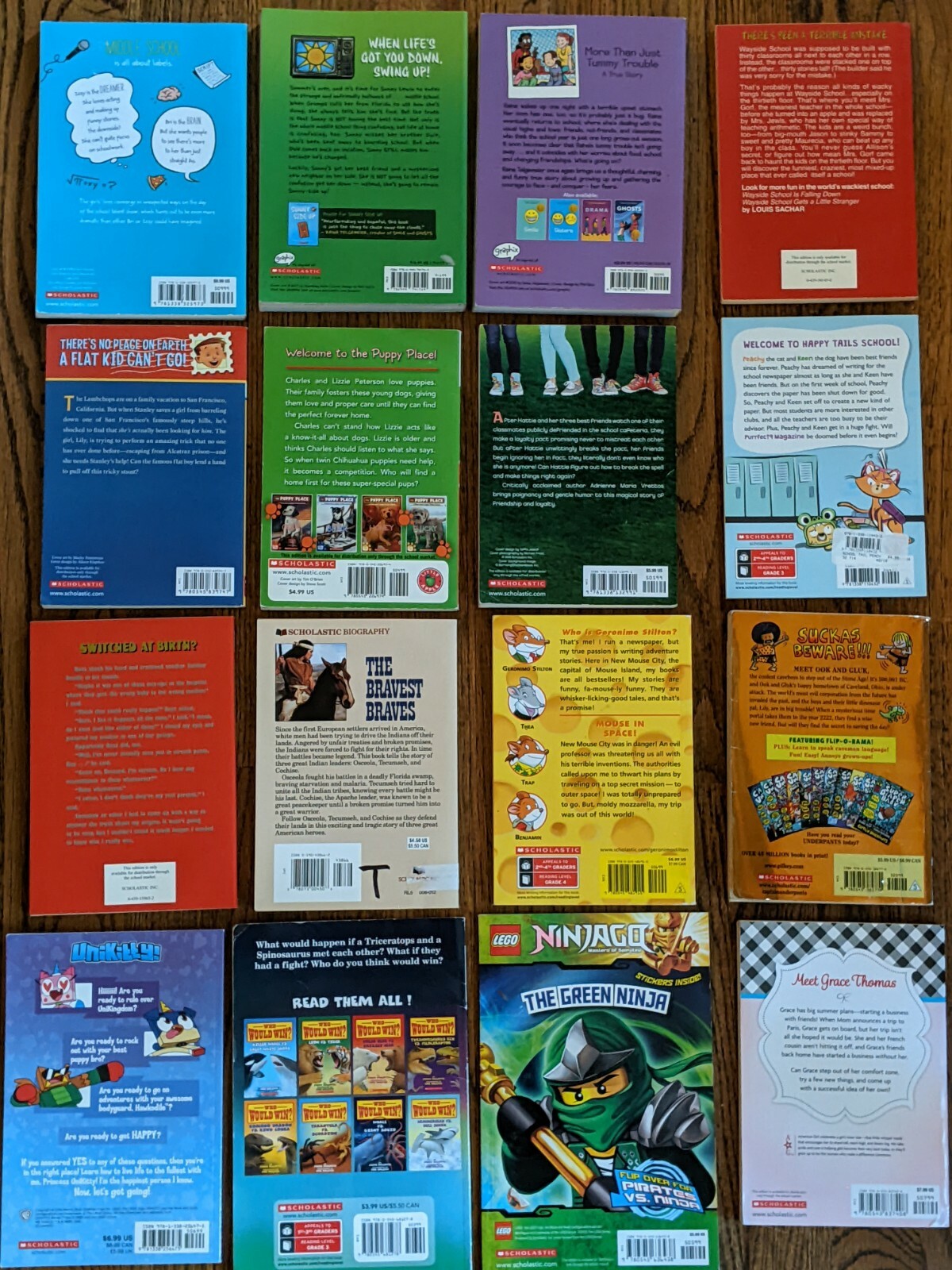 Mixed Lot of 16 Scholastic Press Books, Recent, All in Good Condition
