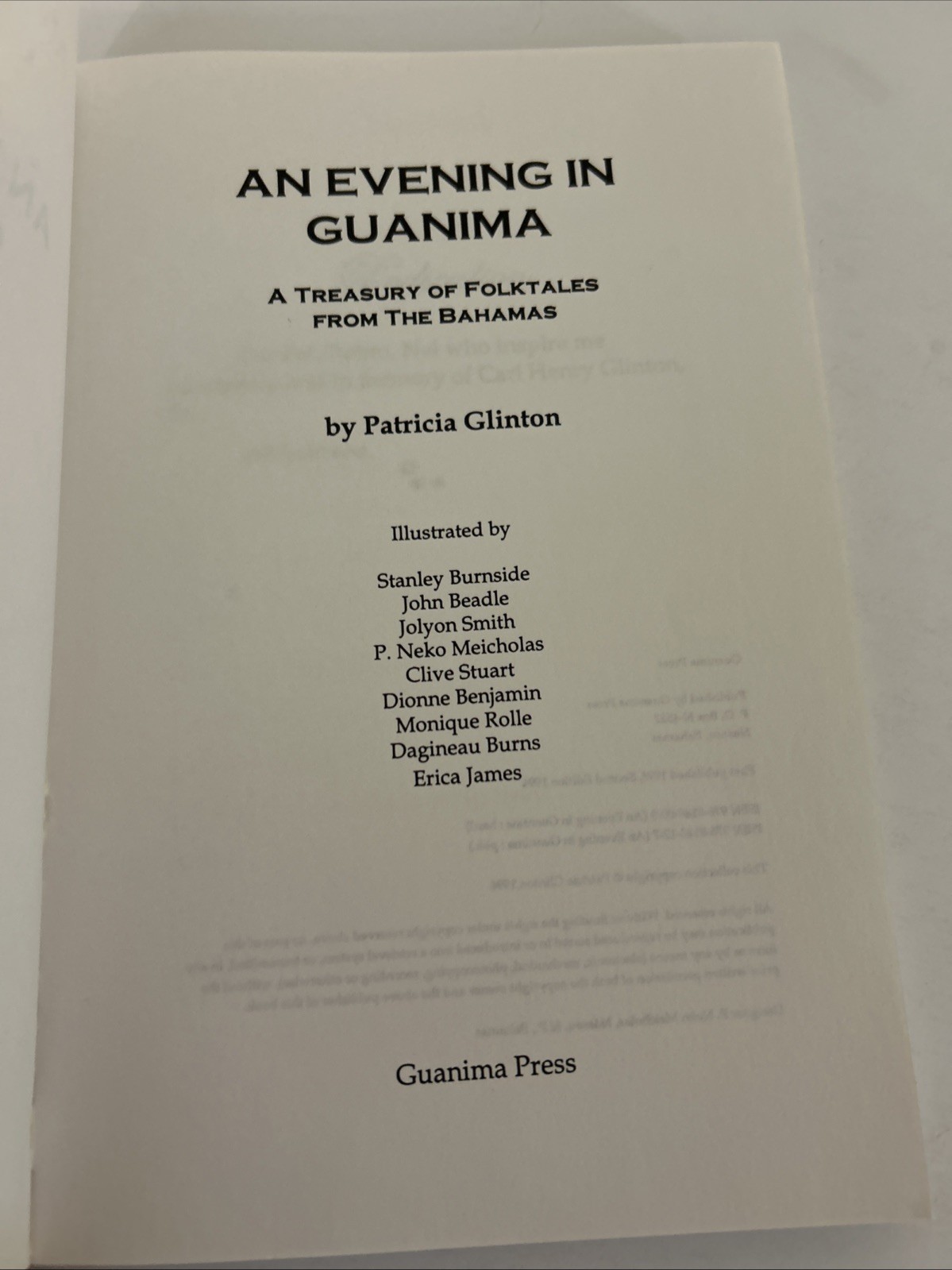 Evening in Guanima: A Treasury of Folktales from the Bahamas by Patricia