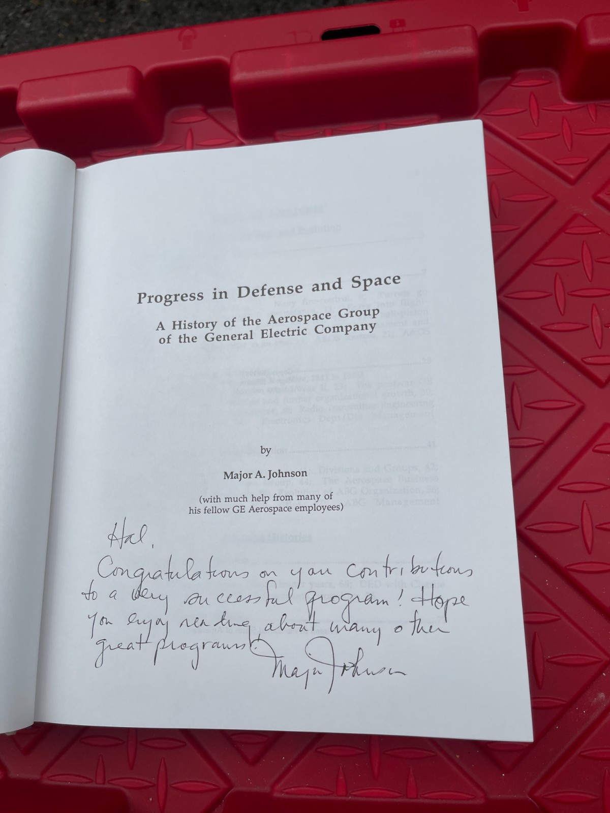 Progress in Defense & Space History Aerospace Group of the General Electric Book