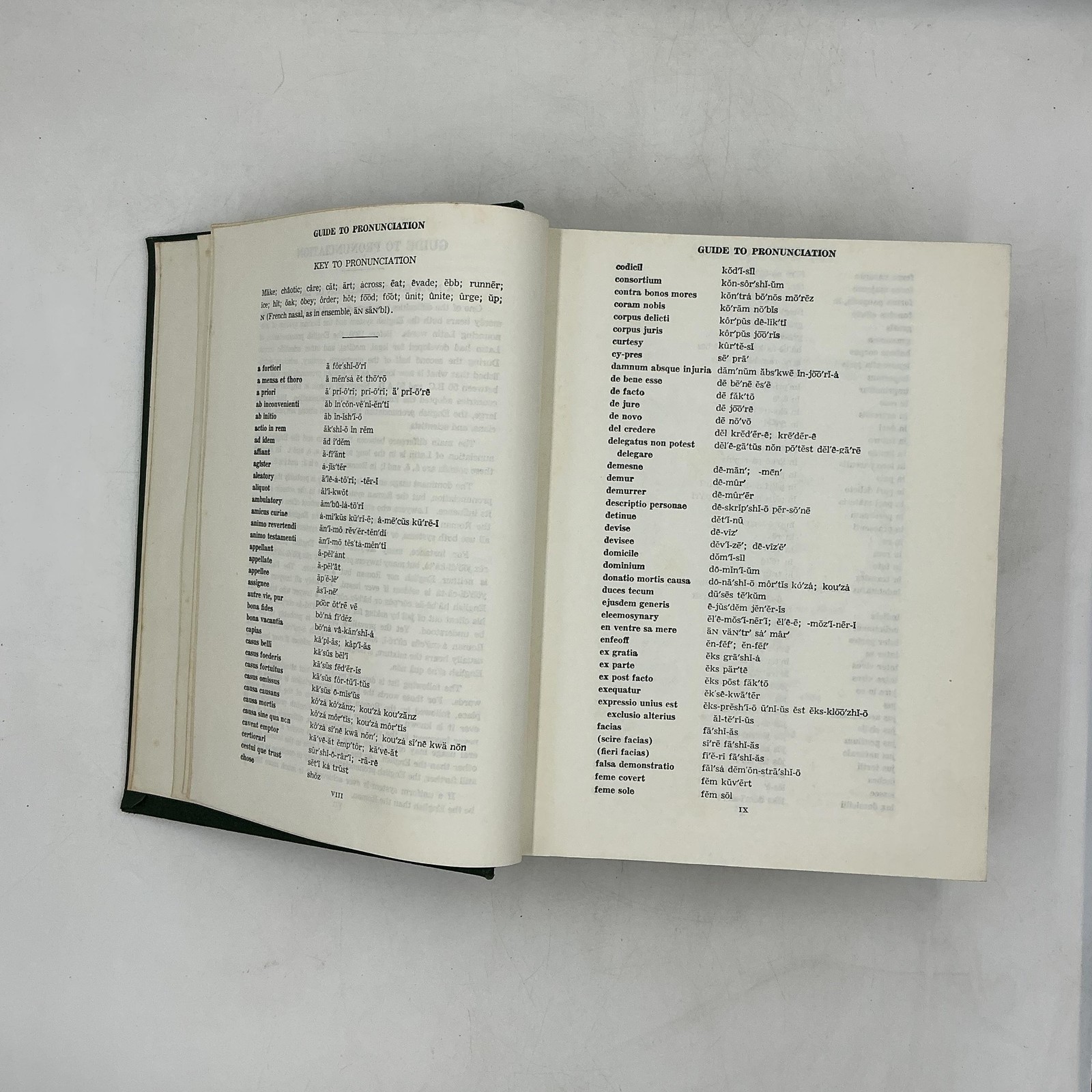 Vintage Black’s Law Dictionary With Pronunciations 4th Ed Green HC 1972 USA