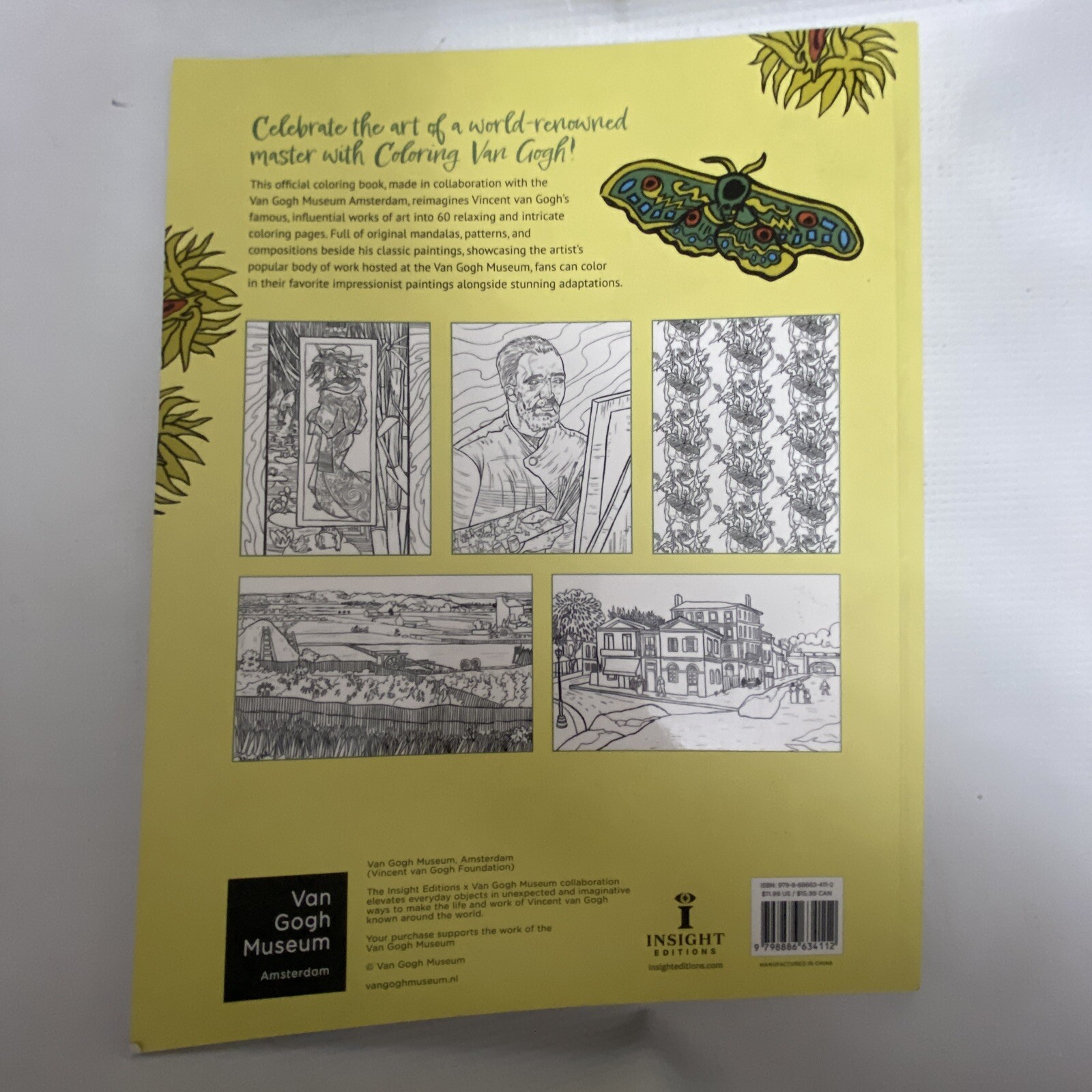 Van Gogh Adult Coloring Book Van Gogh Museum Amsterdam Insight 58 Pages New
