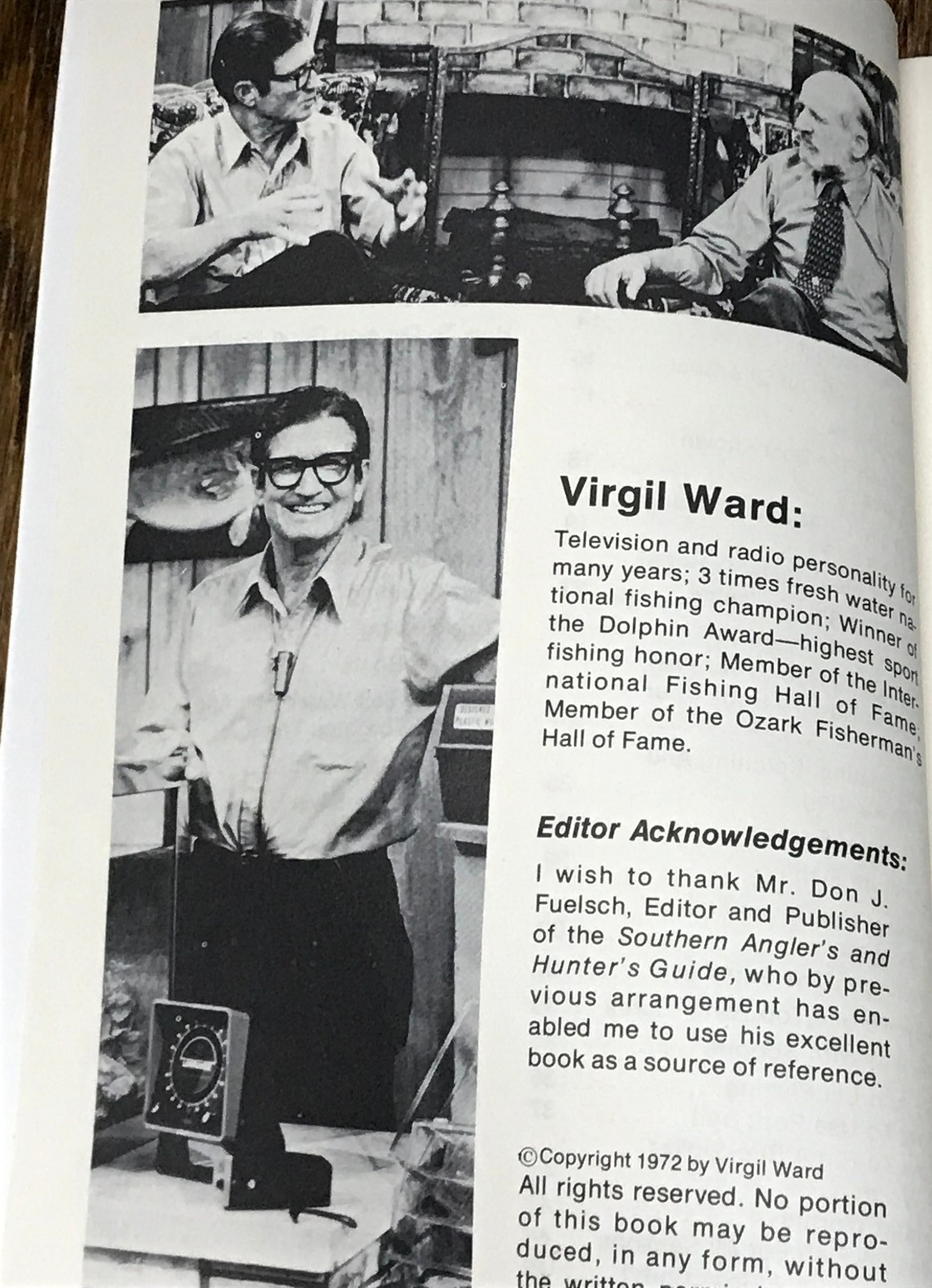 Virgil Ward: Championship Fishing Guide Vintage 1972 Casting Lures Bass Trout