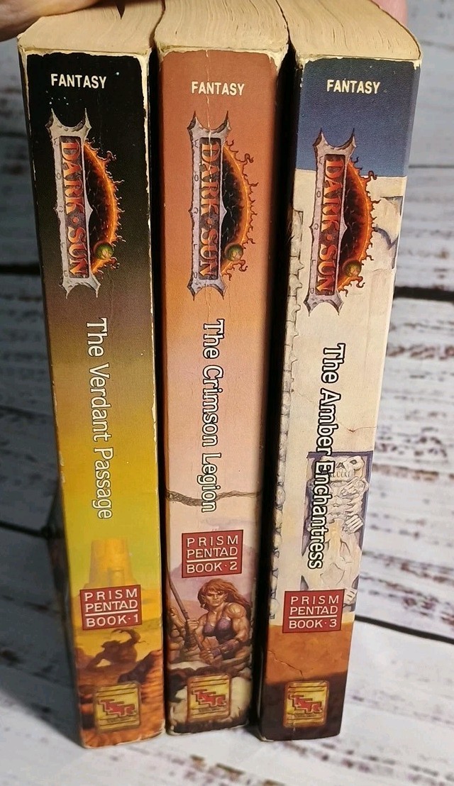 Dark Sun Prism Pentad Books 1-3 Lot Troy Denning D&D RPG Fantasy Novels TSR