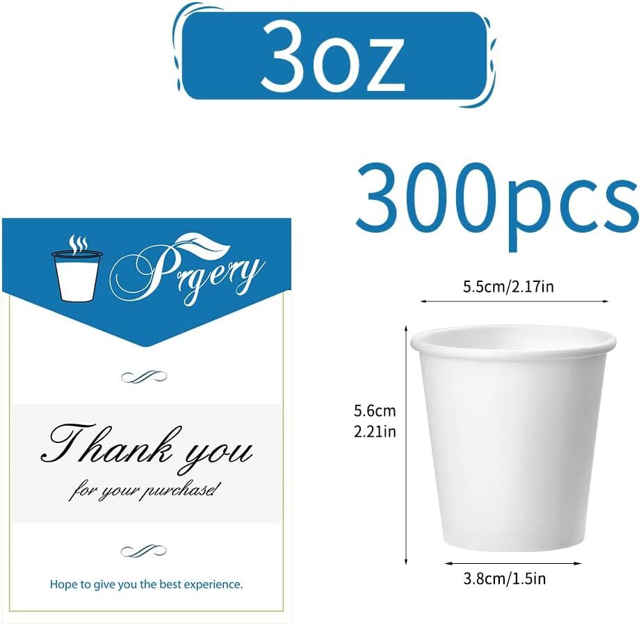 300 Pack 3oz White Paper Cups, Bathroom Cups 300 Count (Pack of 1),