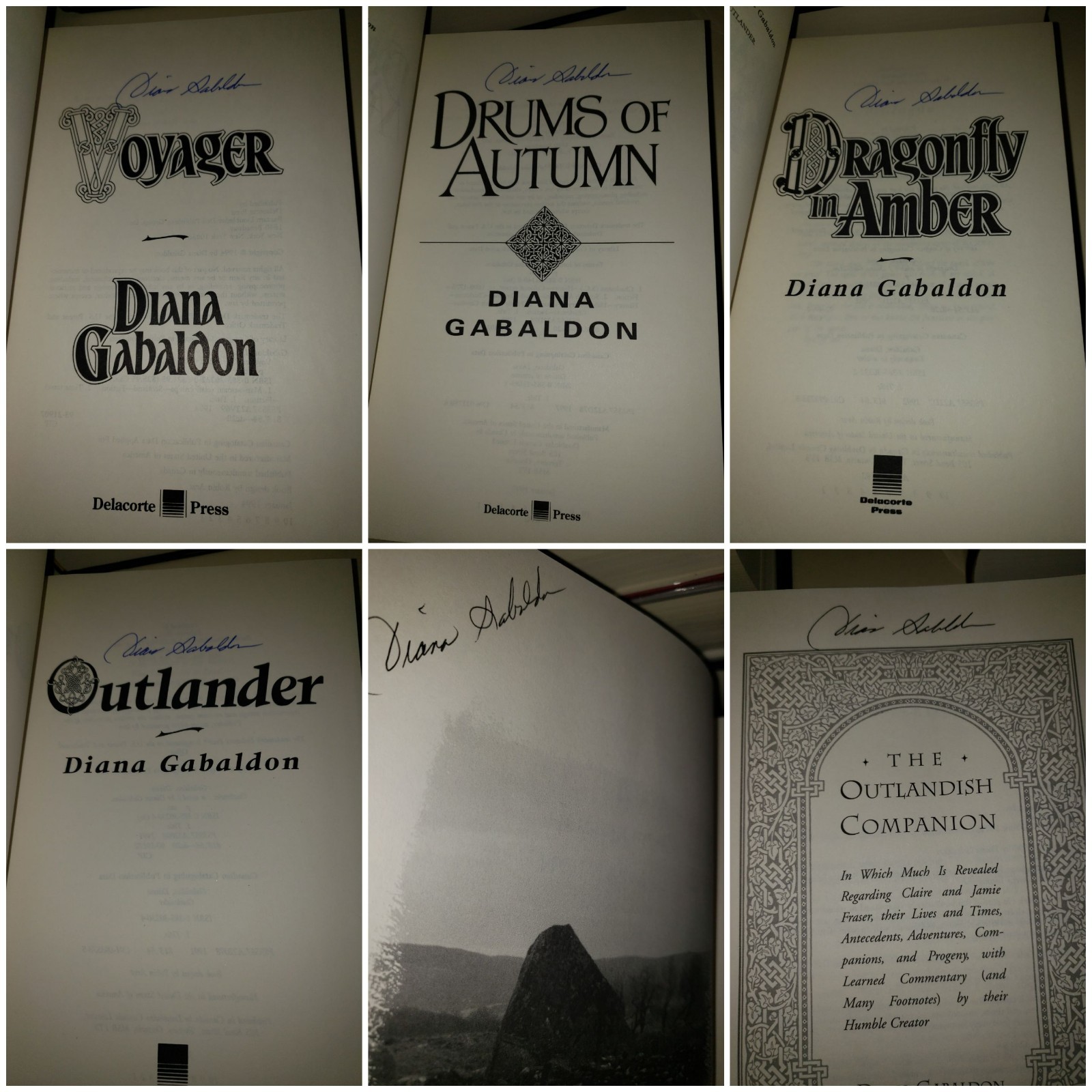 OUTLANDER COMPLETE SERIES ALL HAND SIGNED 1ST EDITIONS HARDCOVERS DIANA GABALDON