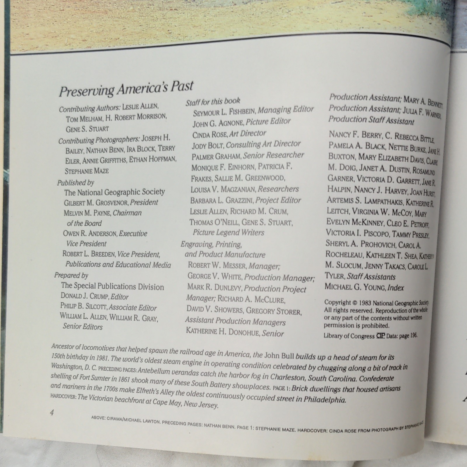 Preserving America’s Past Hardcover Illustrated 1983 National Geographic Society