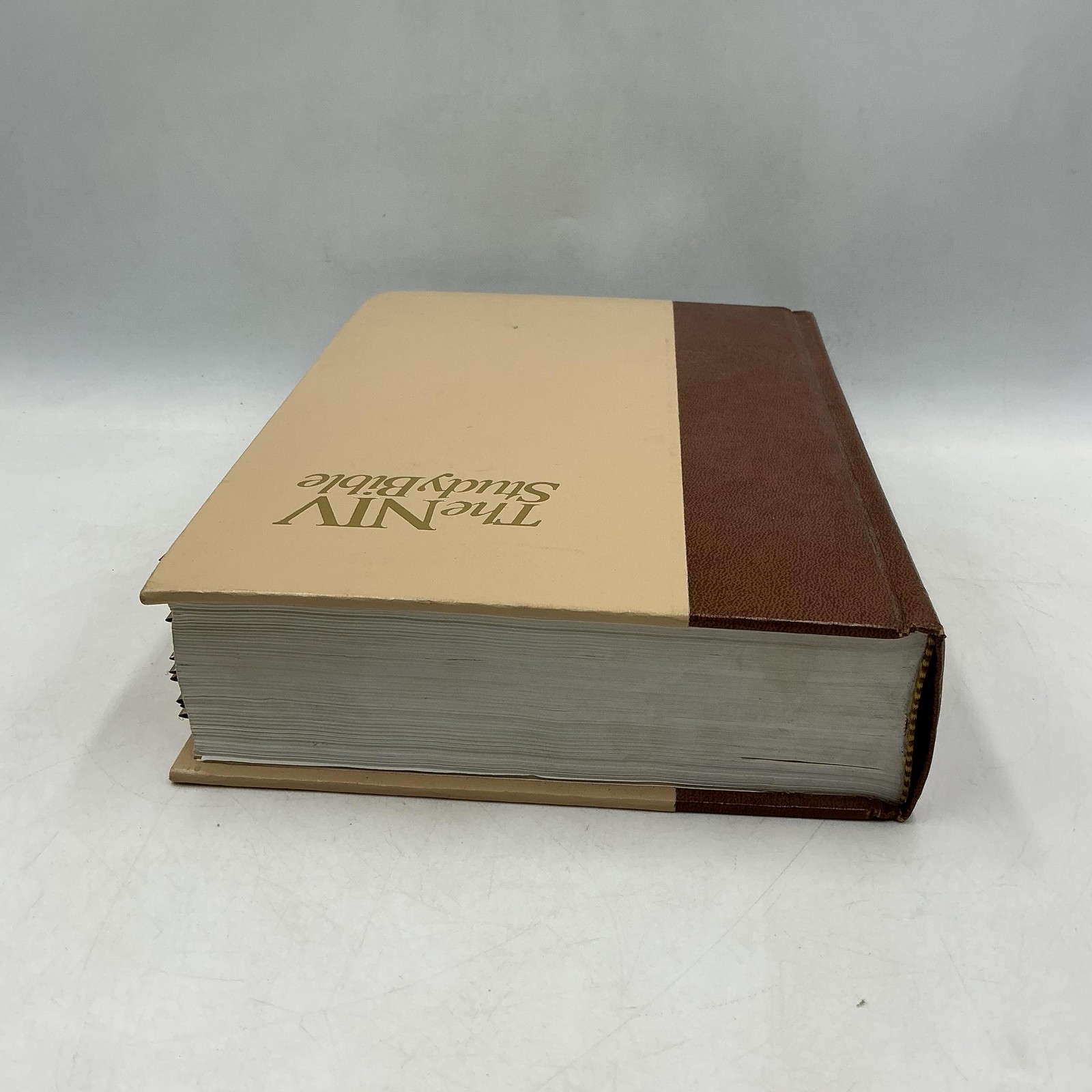Vintage The NIV Study Bible Kenneth Barker Holman Faux Leather Brown 1985