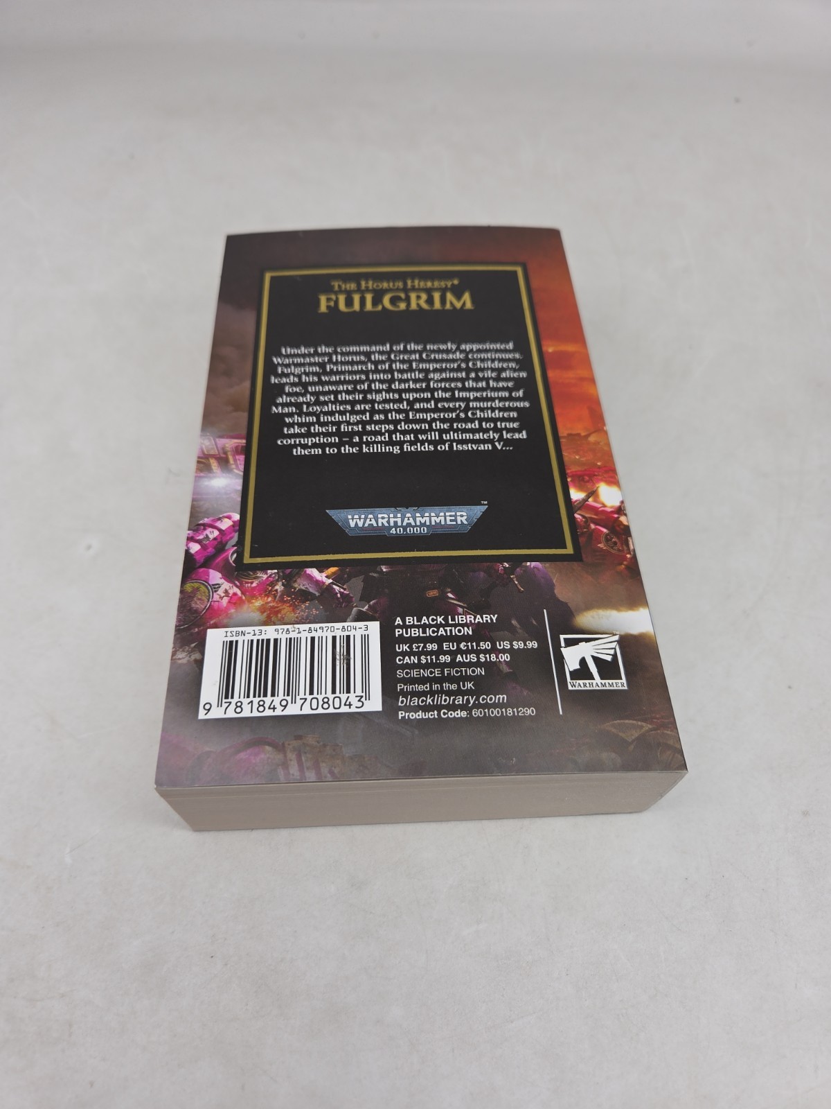 The Horus Heresy Fulgrim Graham McNeill, Paperback, Warhammer 40k, Black Library