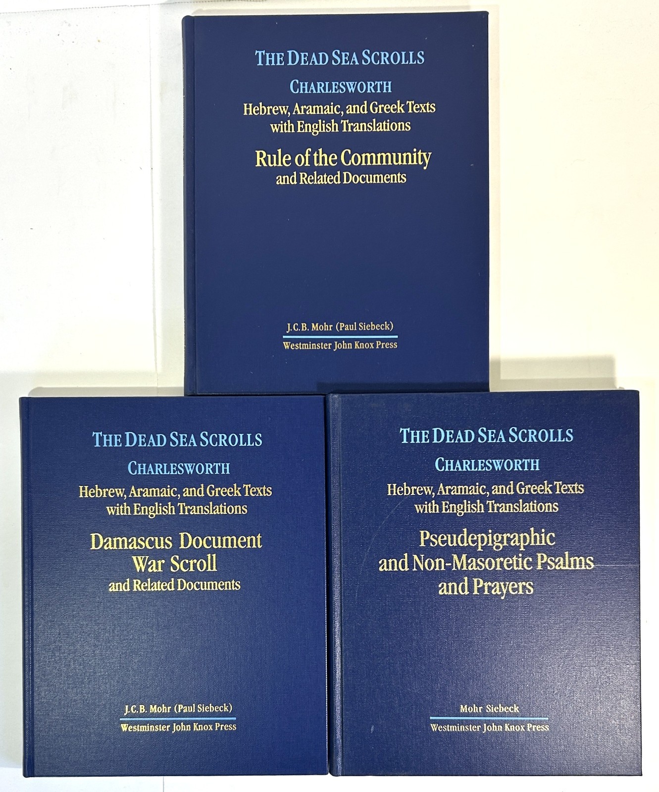 Set of 3 The Dead Sea Scrolls by James Charlesworth 1994-1997 Hardcovers