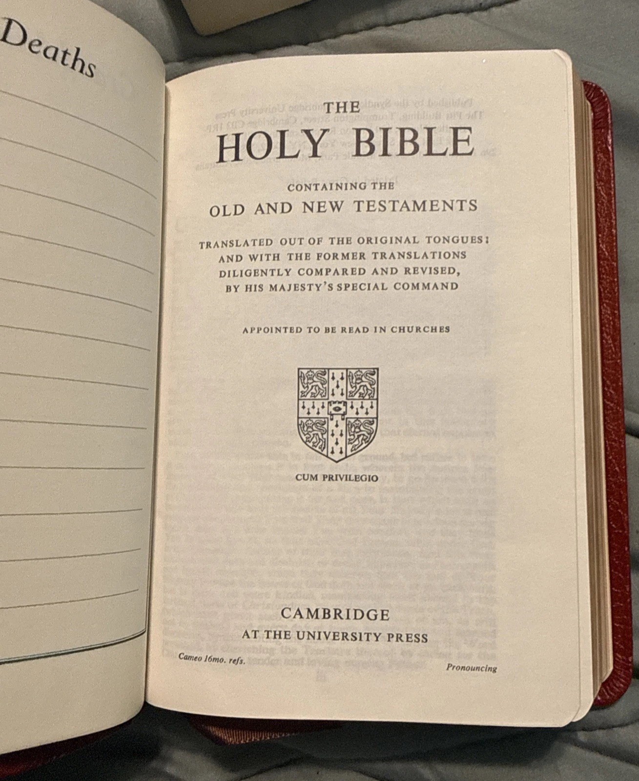 Vtg Cambridge Bible King James Calfskin Red Letter 73xrl Burgundy EUC