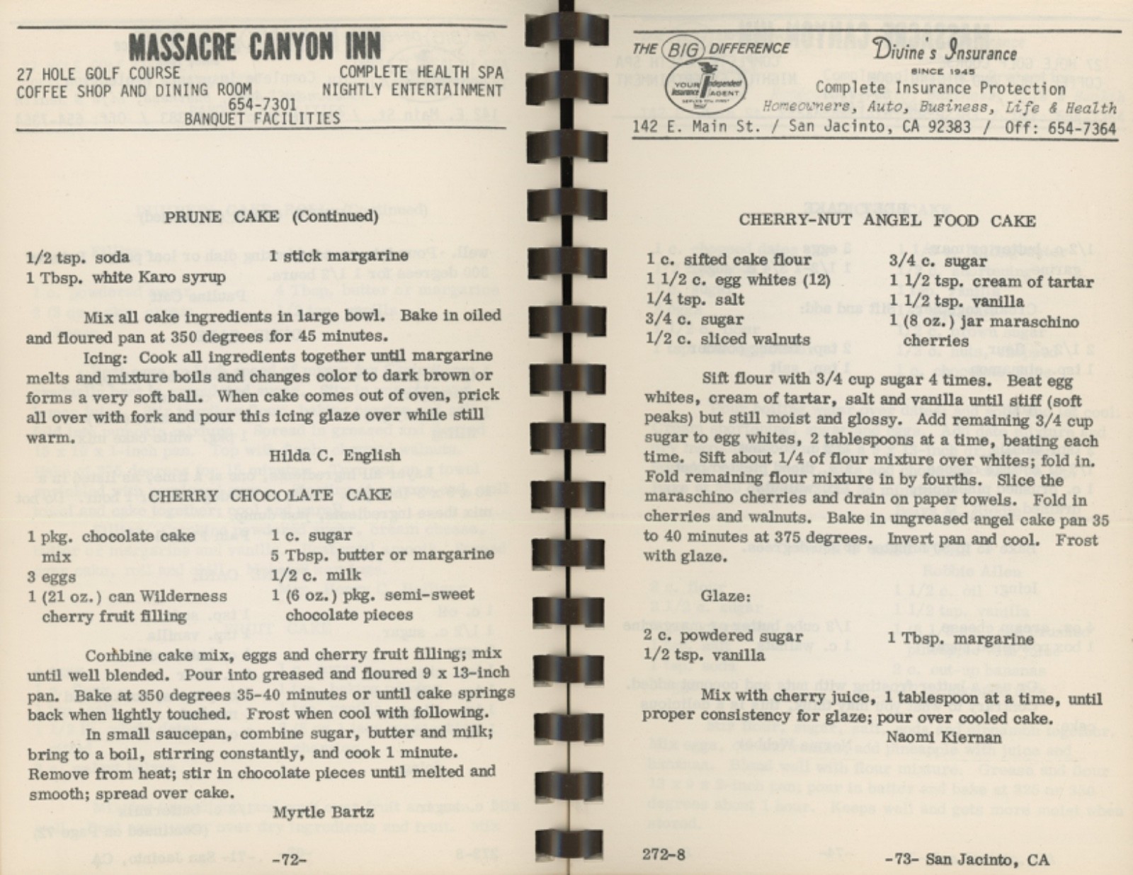 San Jacinto California Cookbook WHAT’S COOKIN’ IN SAN JACINTO Woman’s Club