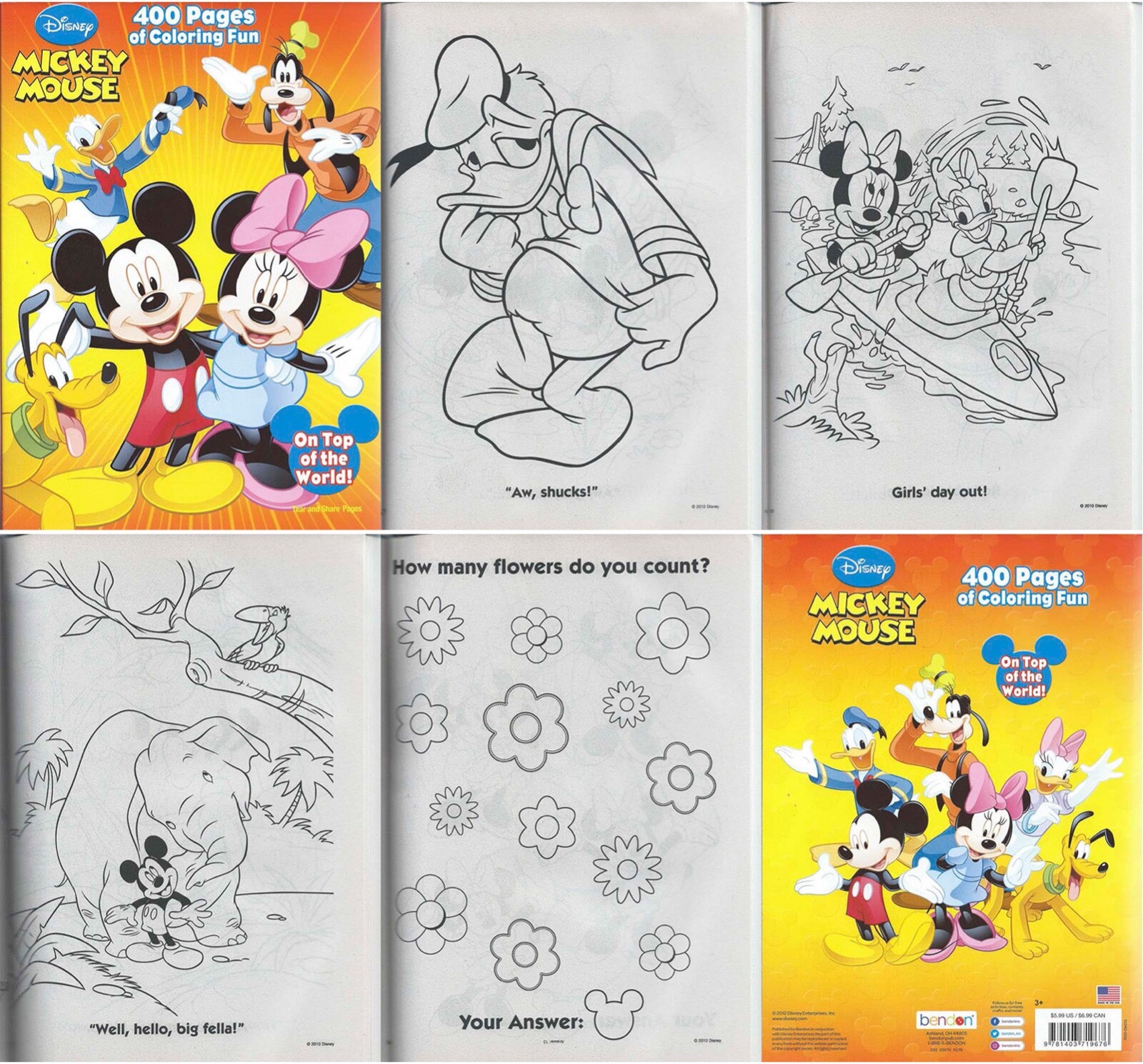 Lot of 3 Disney Mickey Mouse Coloring Books Activity – Children Kids Boys Girls