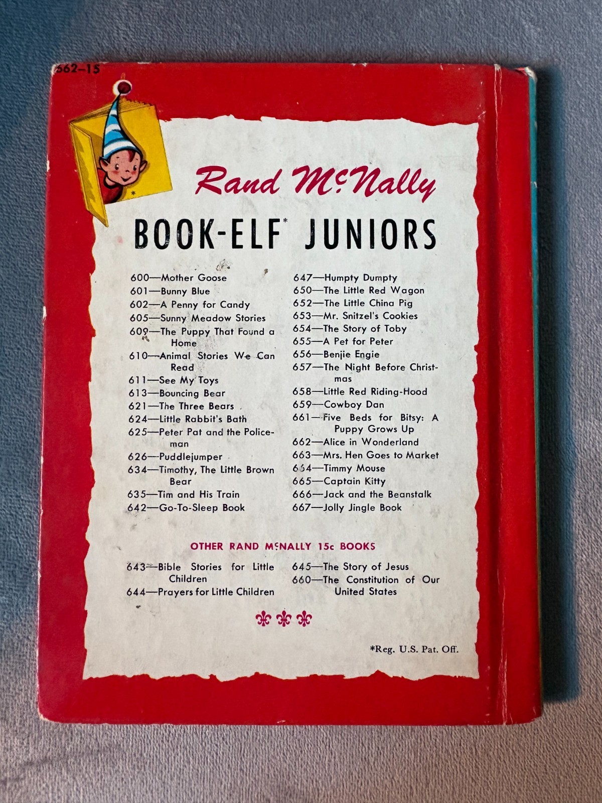 Vintage Alice in Wonderland Rand McNally Book Elf Juniors 1950 Lewis Carroll