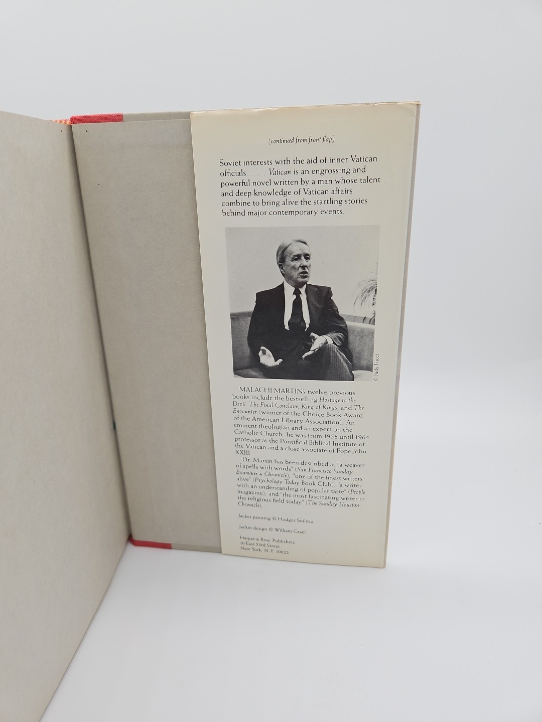 Vatican by Malachi Martin 1986 First Edition Hardcover