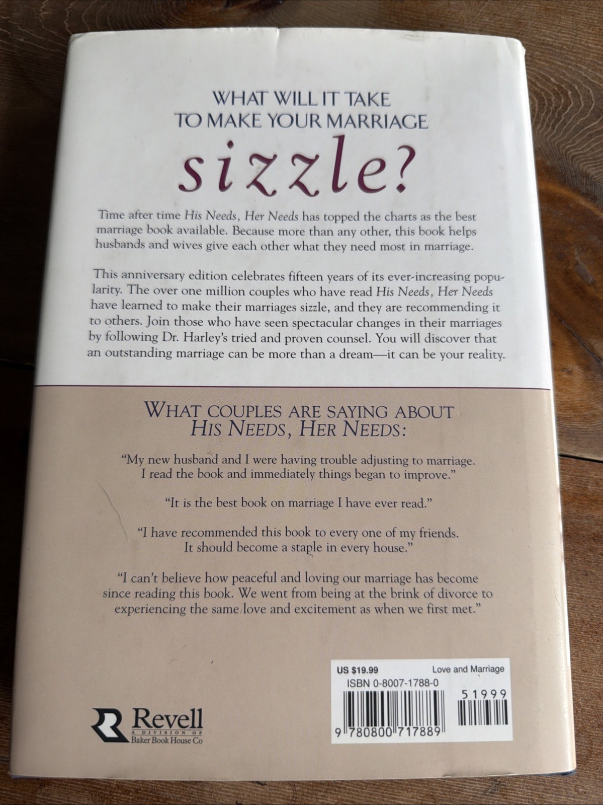 His Needs, Her Needs : Building an Affair-Proof Marriage by Willard F. Harley…