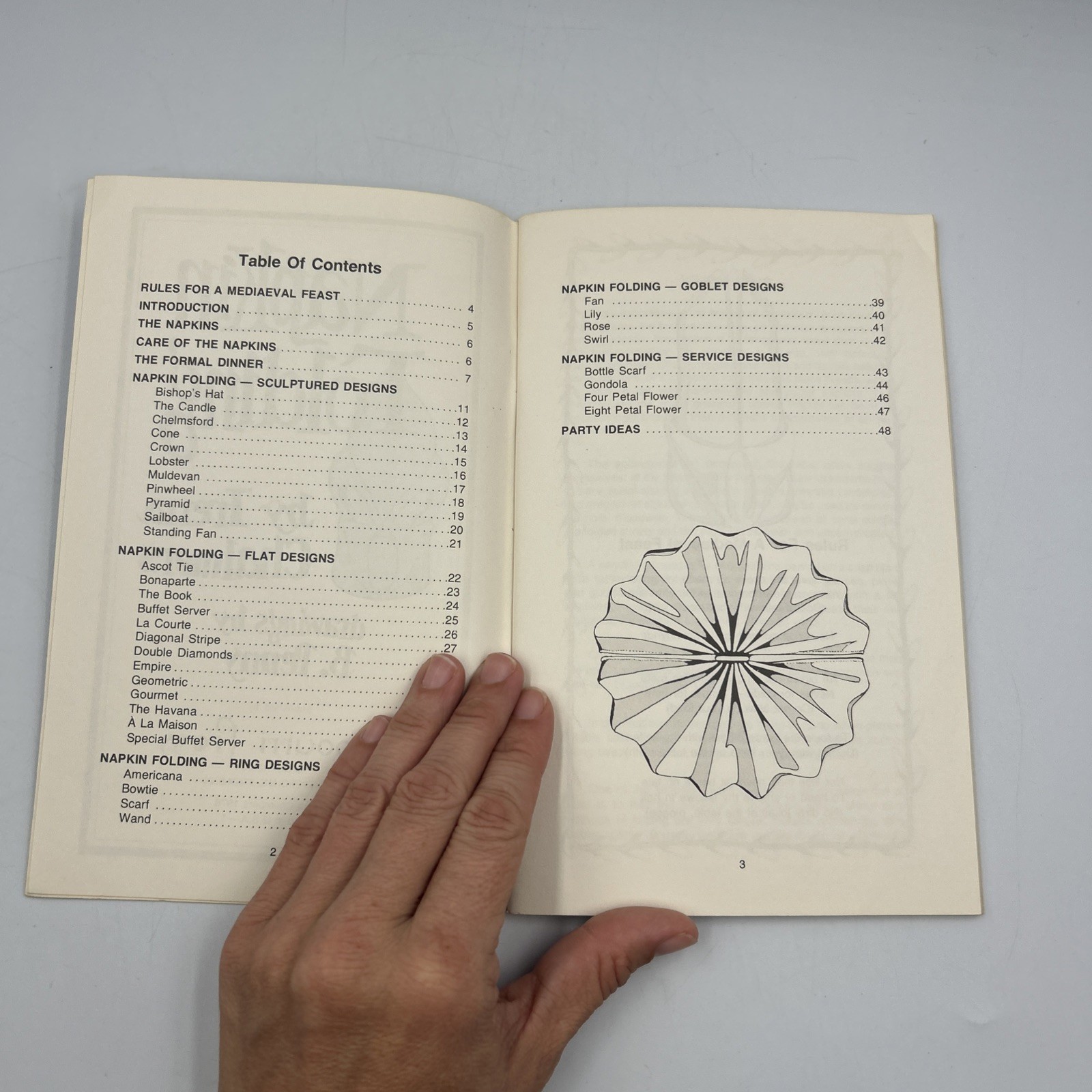 Vintage Napkin Folding Book Irena Chalmers Paperback Potpourri Press 1978