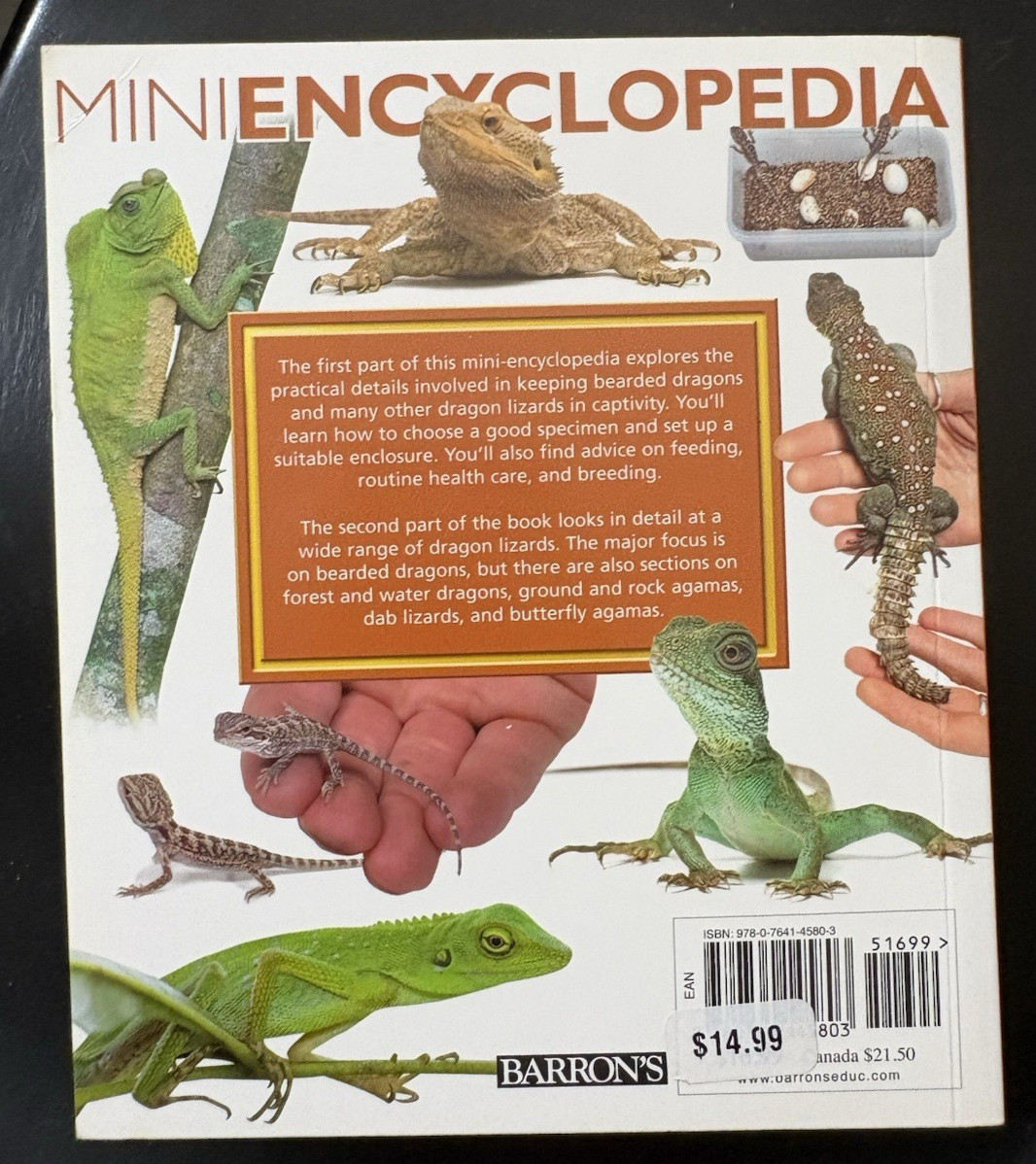 Barron’s Mini Encyclopedia Bearded Dragons Chris Mattison Paperback 2011 Illus