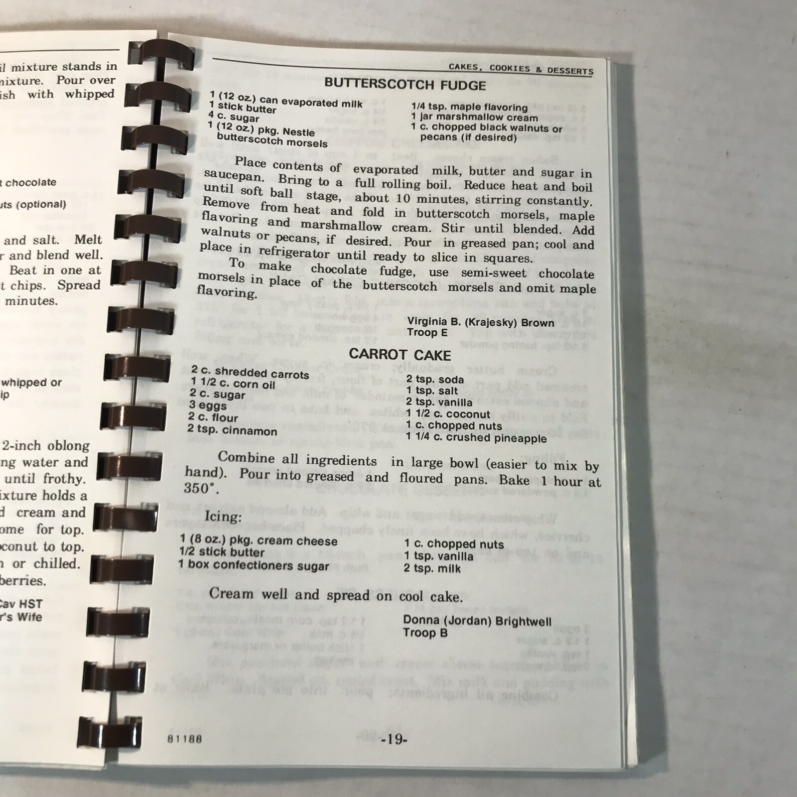 Vintage 1987 Cherished Recipes Spiral Bound PB Acceptable USA