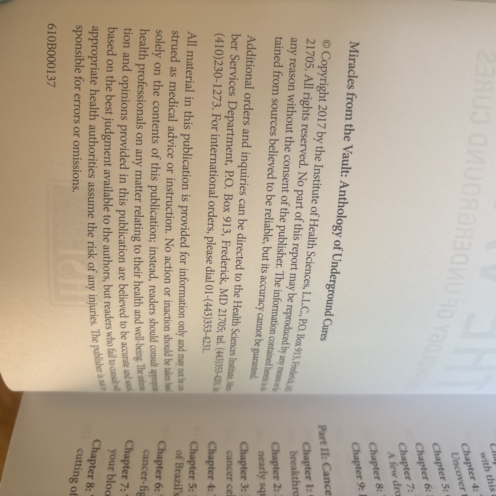 Miracles From The Vault Institute Of Health Sciences PB Red Brown 2020 USA