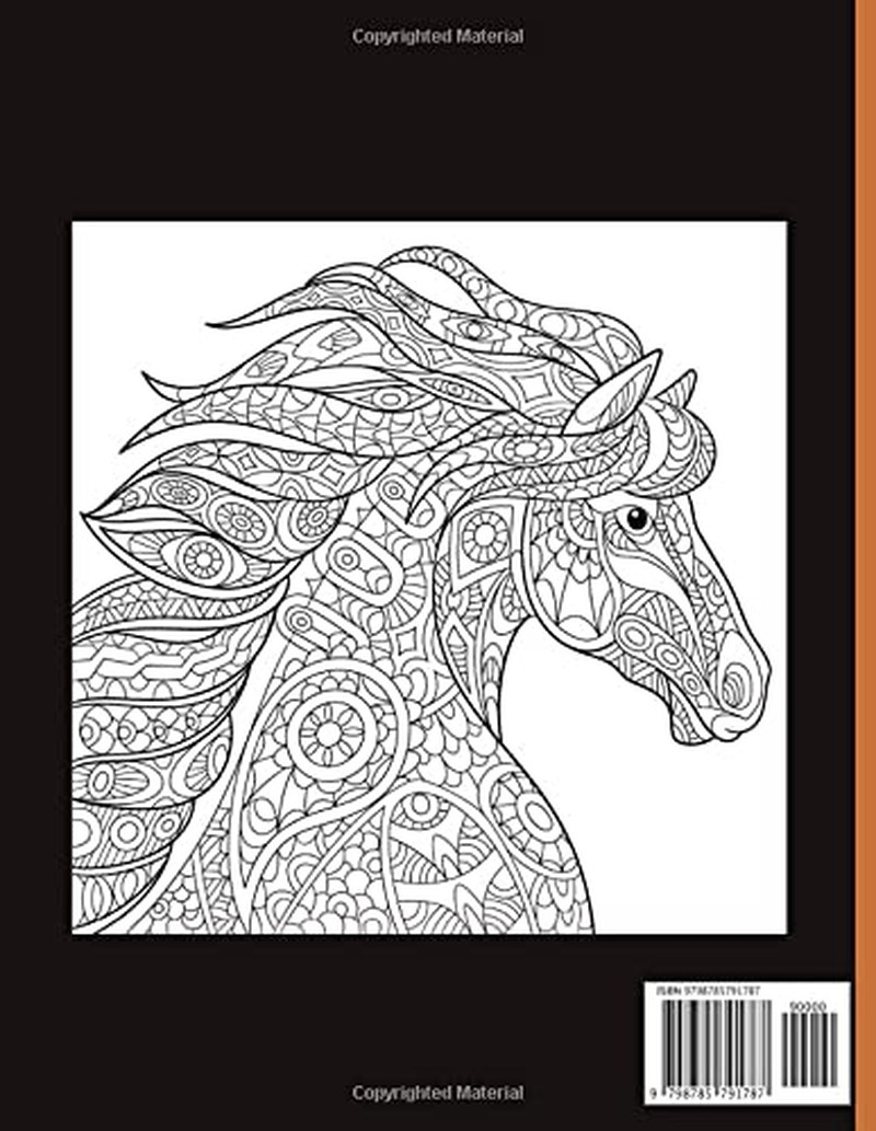 Horse coloring book for girls from 8-12 years old: Promotes creativity, relaxati