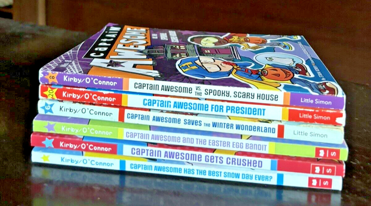 Kids 6 Book Set Captain Awesome Books Easy Readers Comic Cartoon Grades 2-3-4