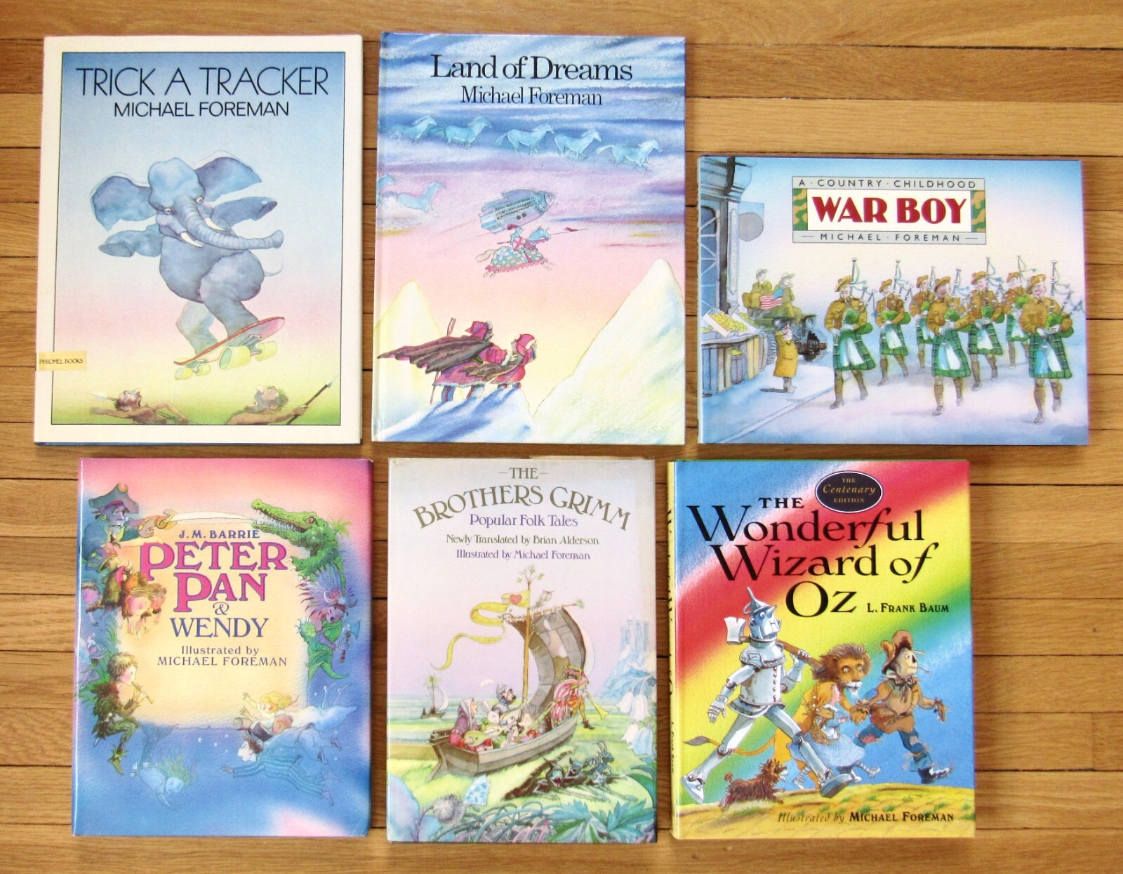 Lot 6 MICHAEL FOREMAN Books Peter Pan Wizard of Oz Fairy Tales War Boy HB VGC L1