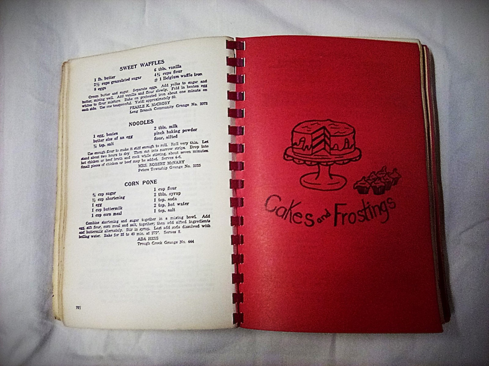 Vintage (1972) Grange Pennsylvania State Cookbook 536 Pages Over 1500 Recipes