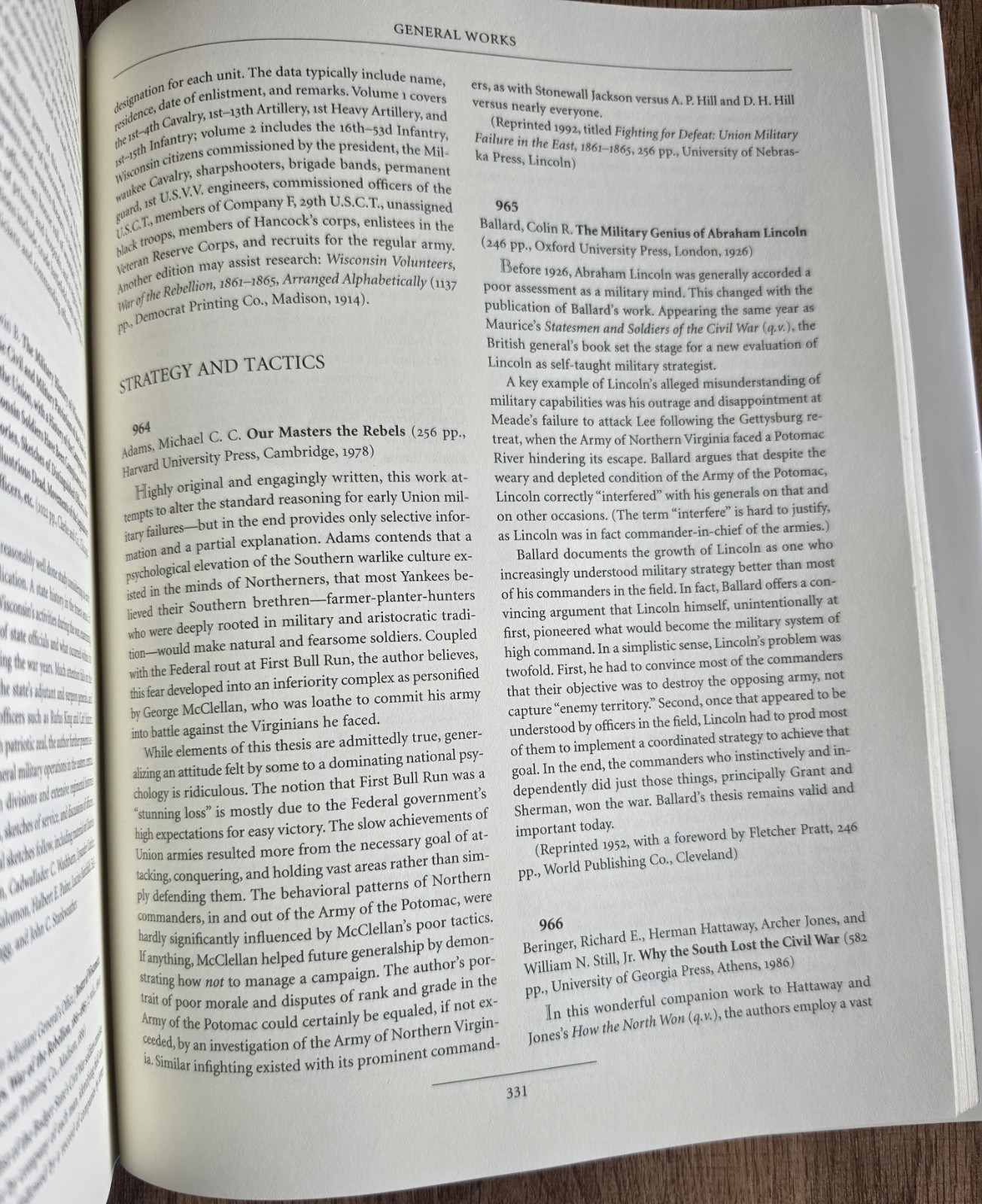 The Civil War in Books: An Analytical Bibliography