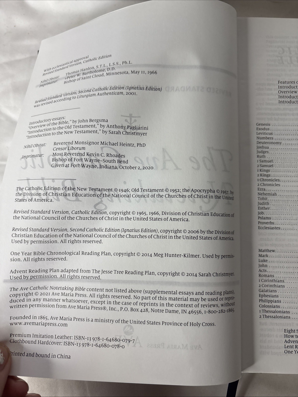 Ave Catholic Notetaking Holy Bible Ave Maria Press Revised Standard Second Ed