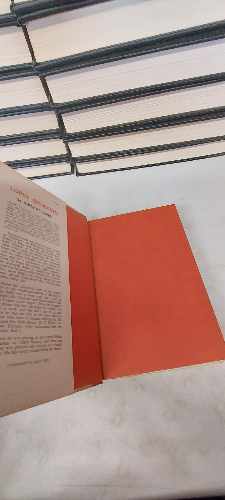 Lopez Speaking, Inscribed by Vincent Lopez To Judge Maurice Wahl 1st Ed. 1960