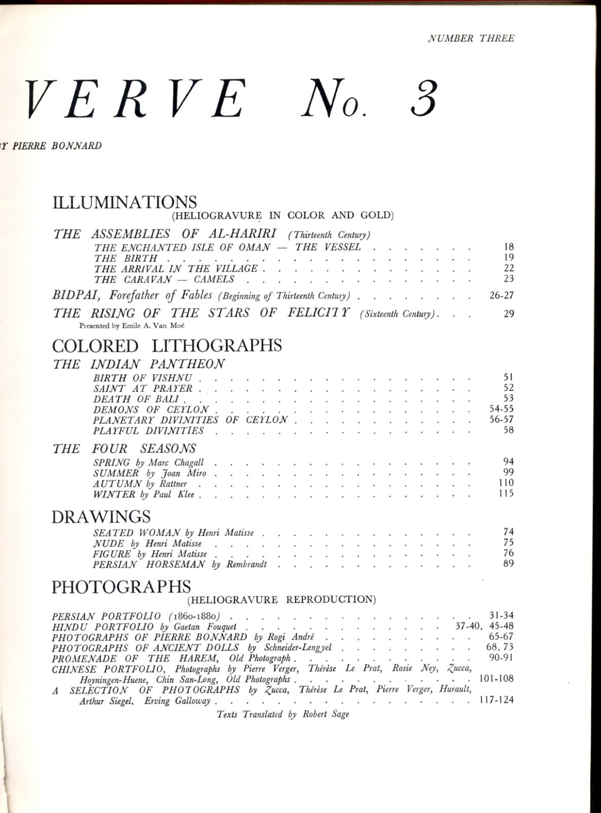 Verve 3–4 Bound Matisse Chagall Lithographs French Art Magazine Teriade