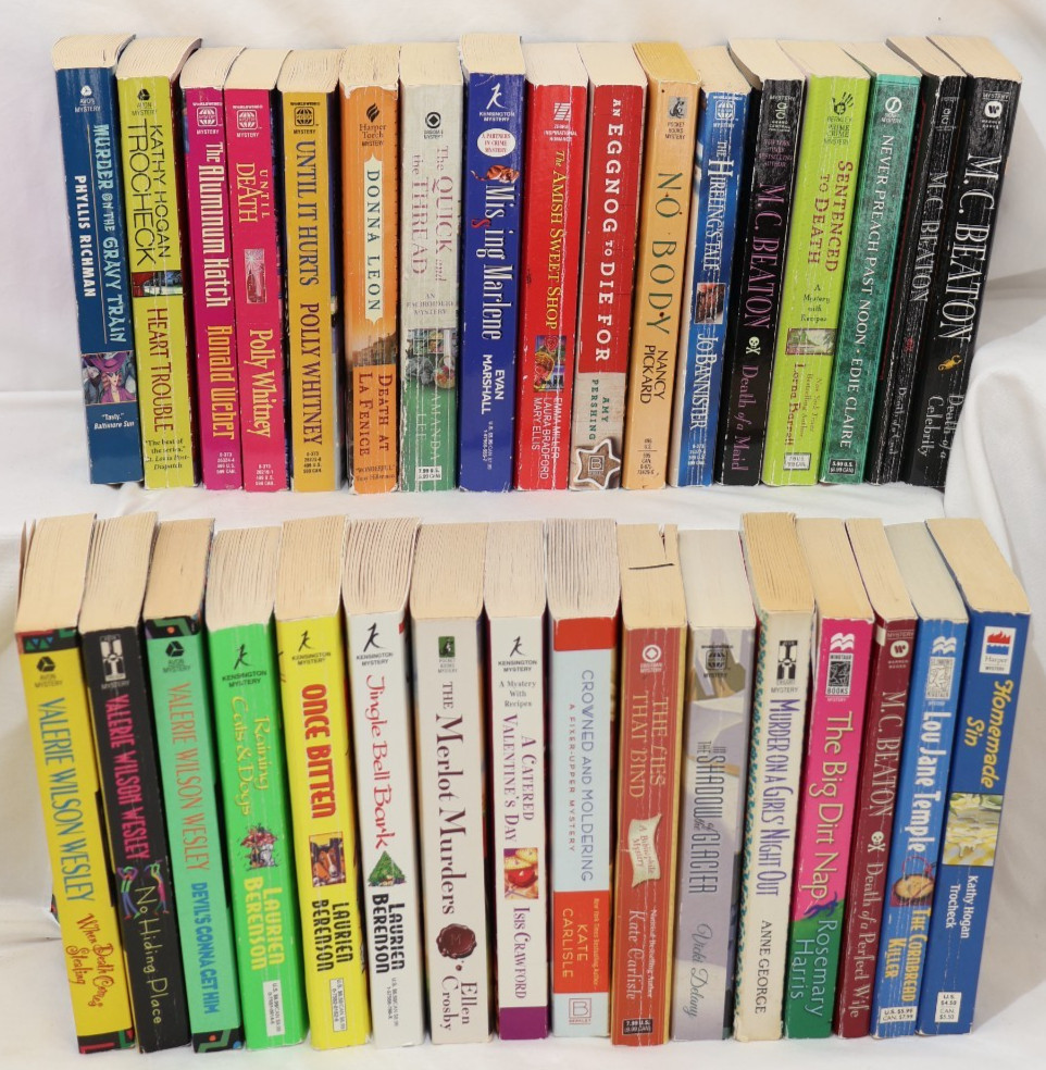 Lot of 33 Cozy Mysteries, Mixed Authors, Cozy Mystery, No Duplicates, B512