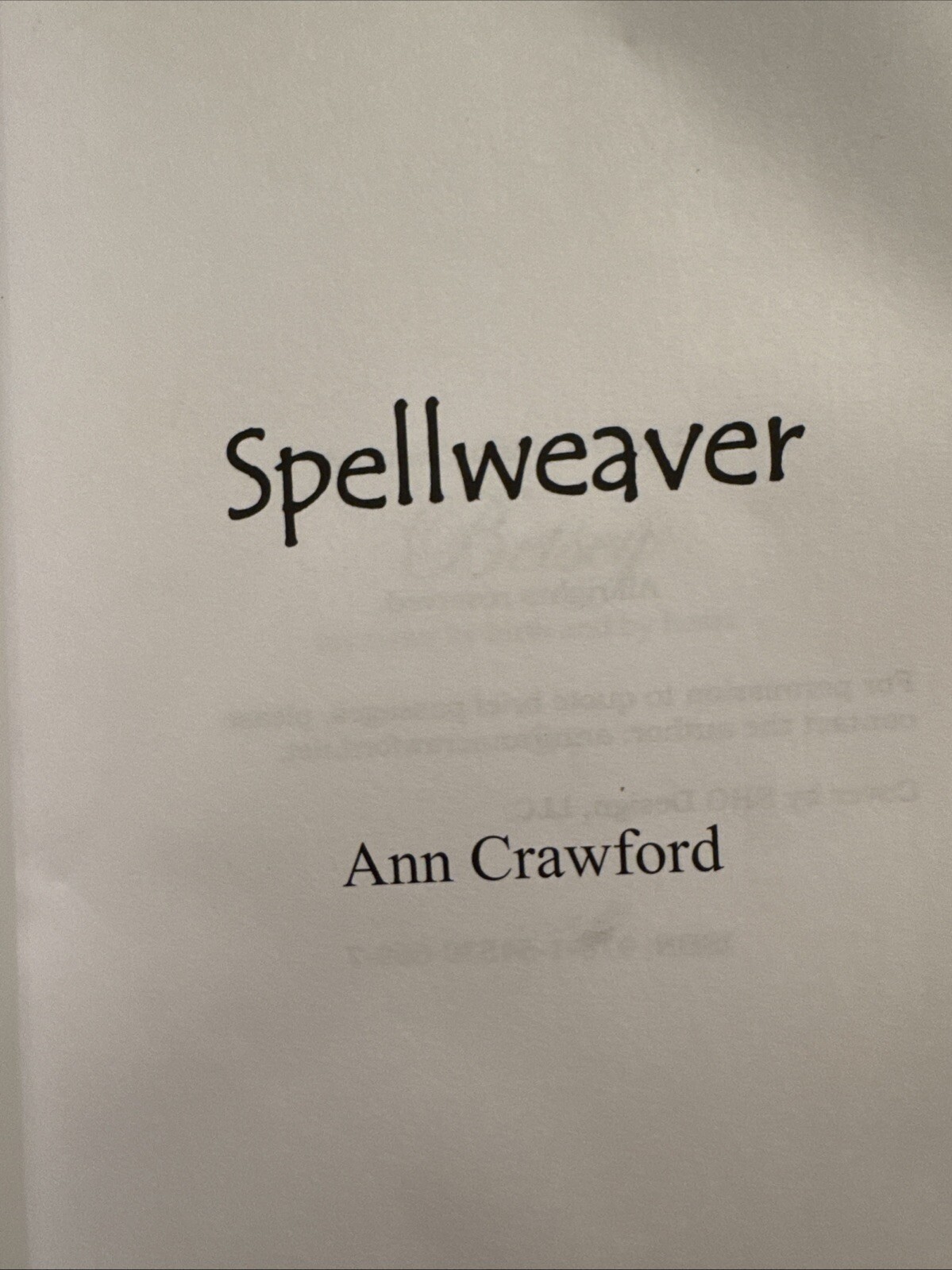 SPELLWEAVER By Ann Crawford