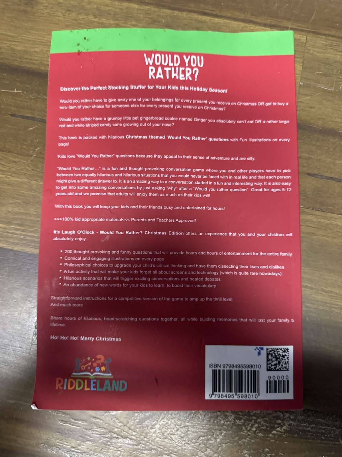 Would You Rather? Christmas Edition Kids Game Book Riddleland