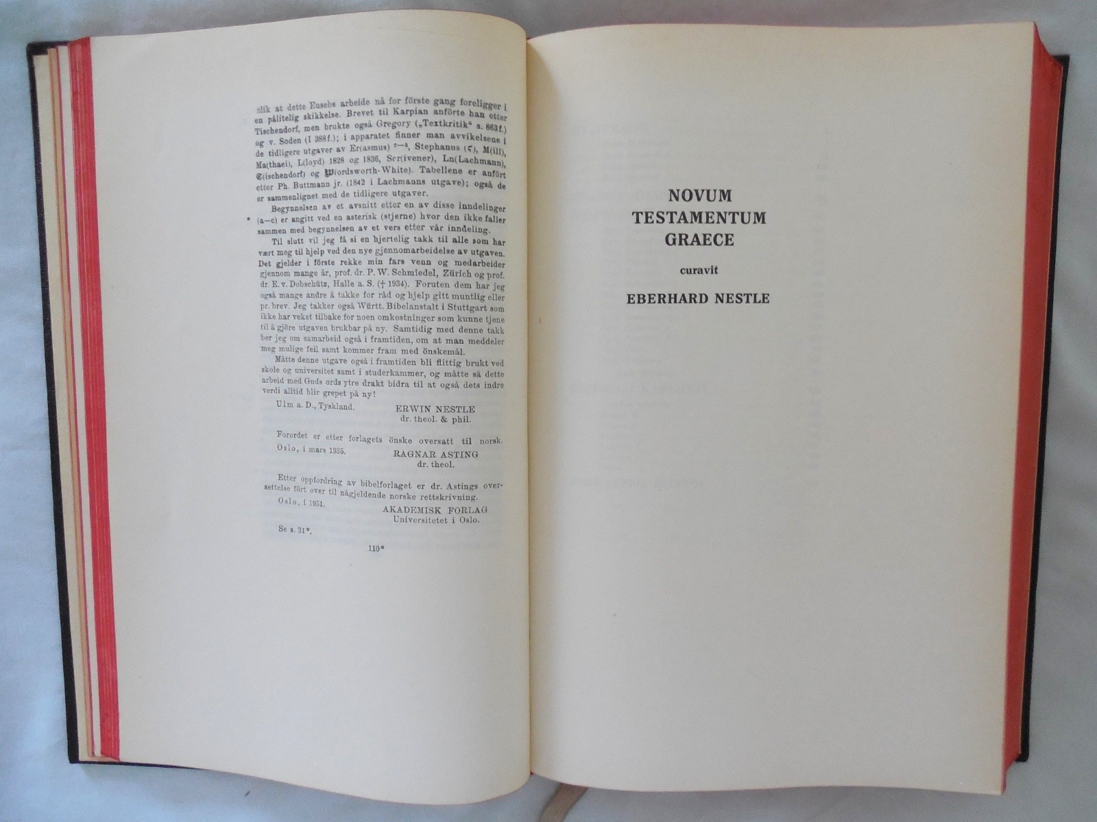 Nestle & Nestle, 21st Edition Novum Testamentum Graece ©1952 HC in LIKE NEW cond
