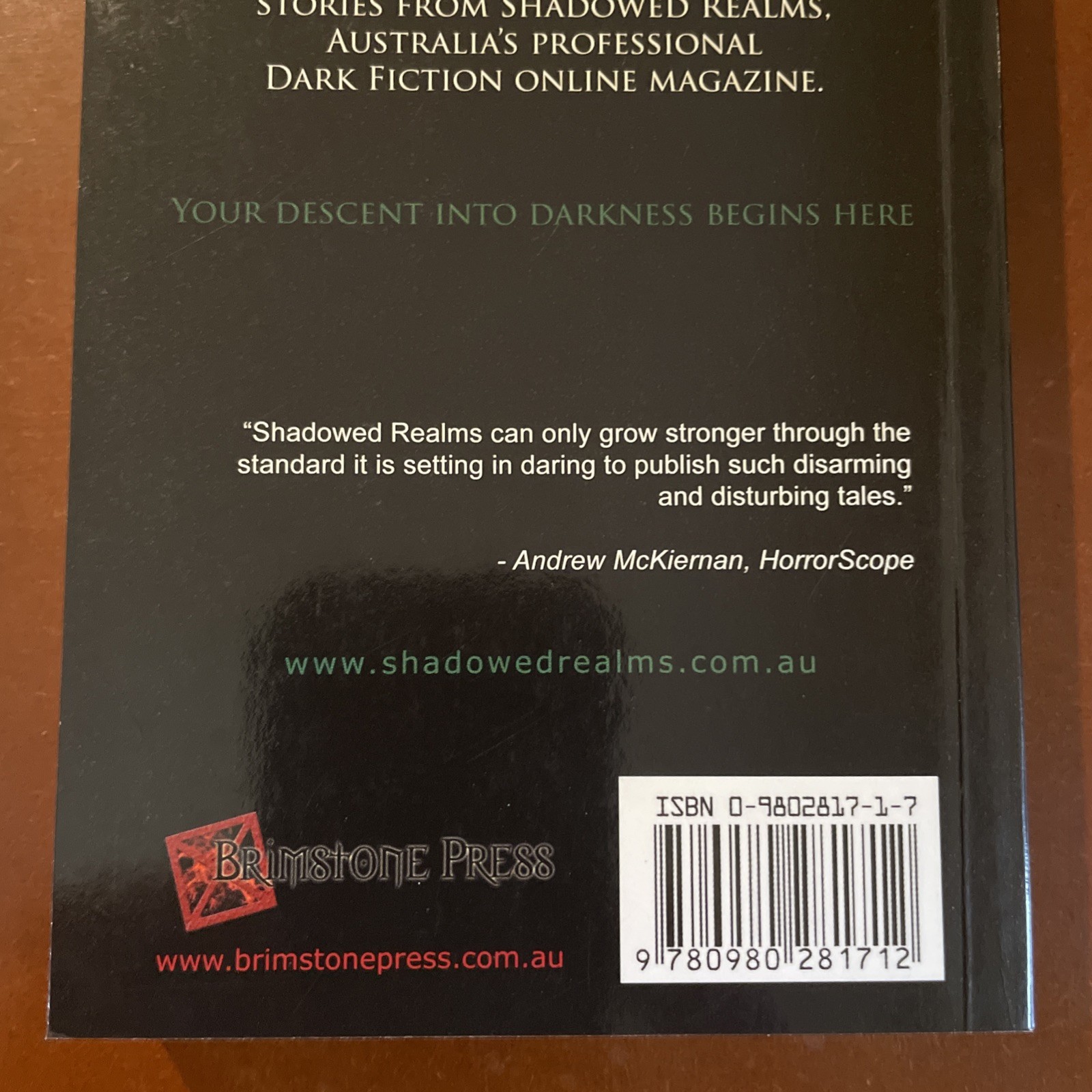 Book Of Shadows Volume 1 by Brimstone Press 1st Edition Small Press Run Rare