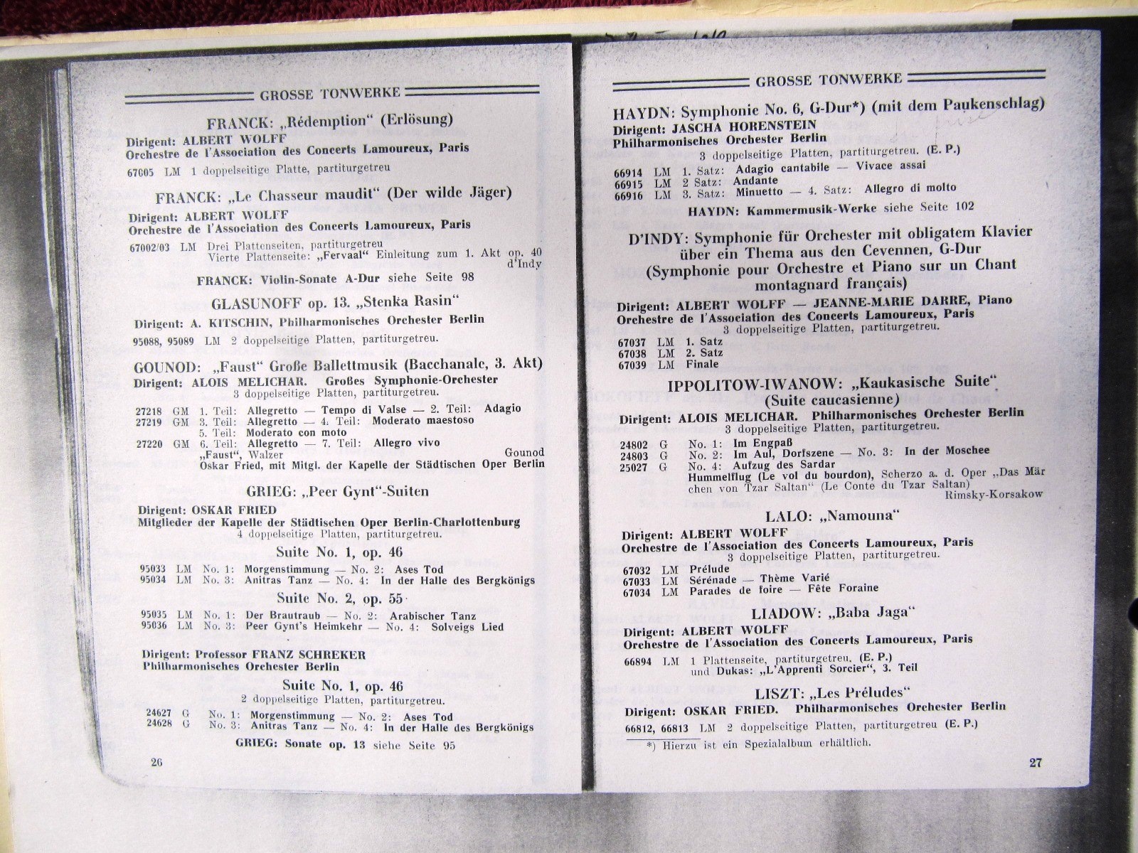 1935 GERMAN POLYDOR Schallplatten HAUPTKATALOG RECORD Main Catalog Xerox Copy