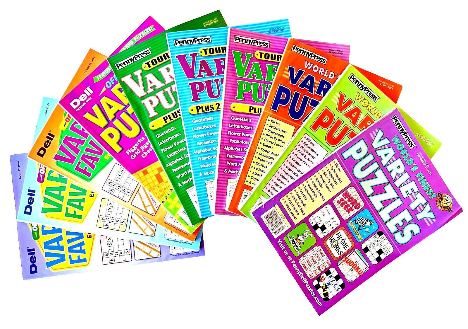 NEW Lot 10 Dell Penny Press Variety World Finest Solvers Tournament Puzzle Books