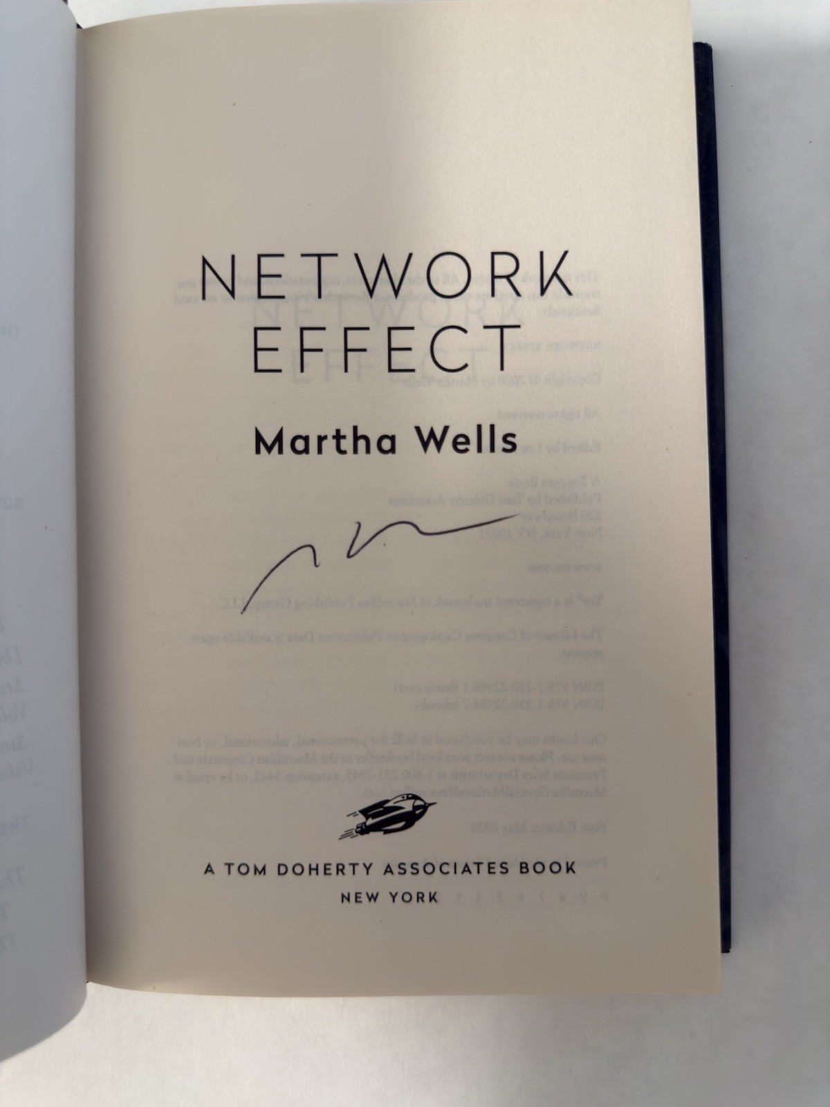Signed Martha Wells Network Effect Murderbot Diaries HC 2020 1st Ed. 2nd Print